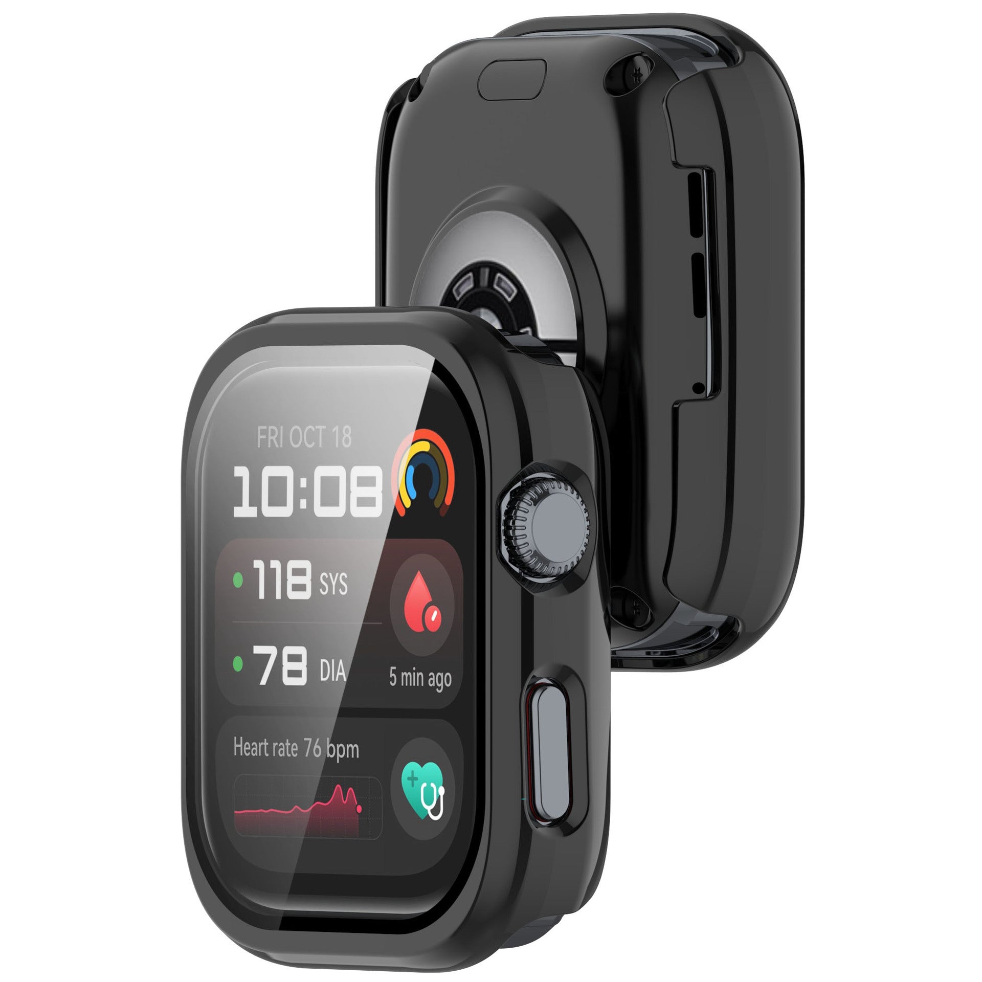 Huawei Watch D2 hard case met glas (zwart)