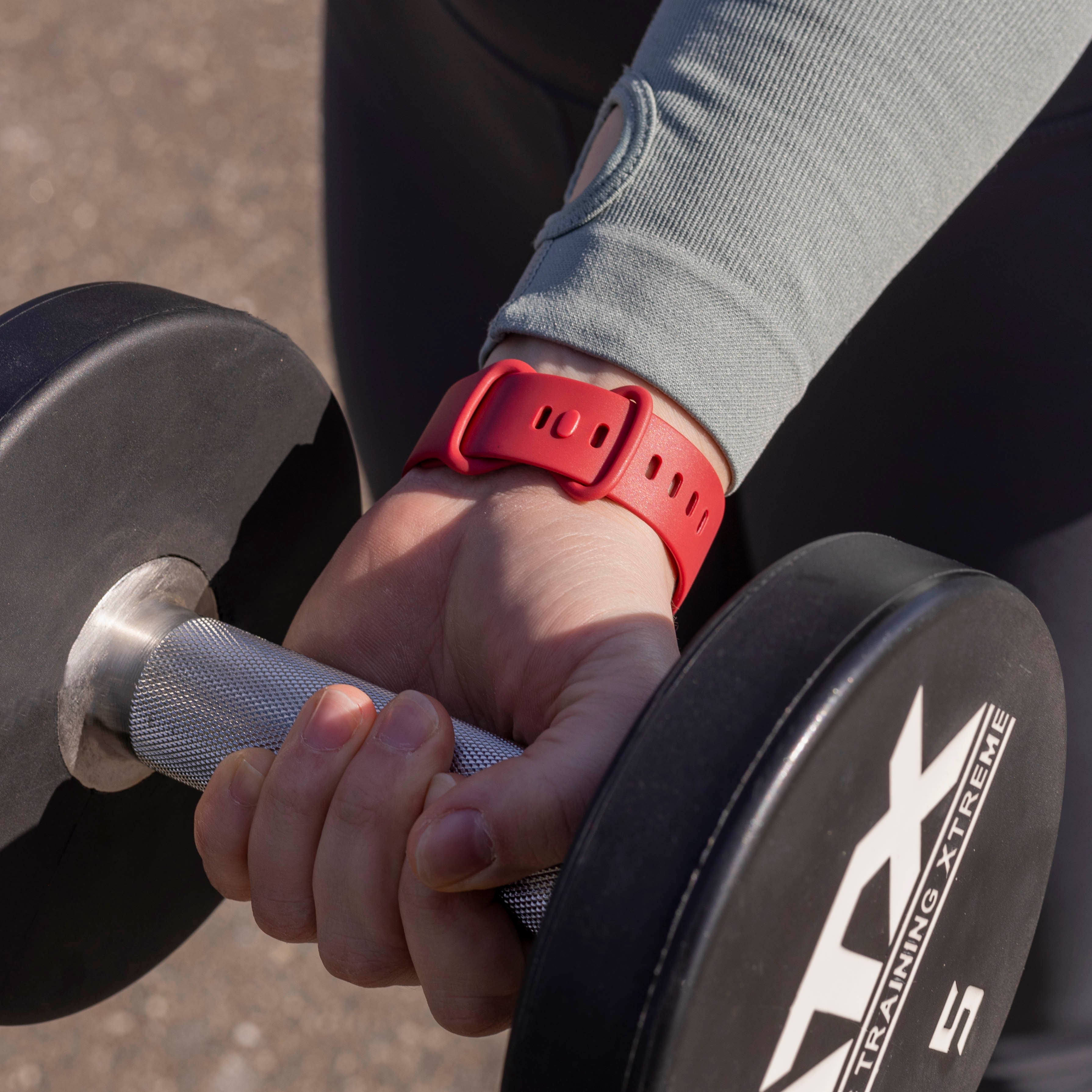 Fitbit Sense siliconen classic bandje (wijnrood)