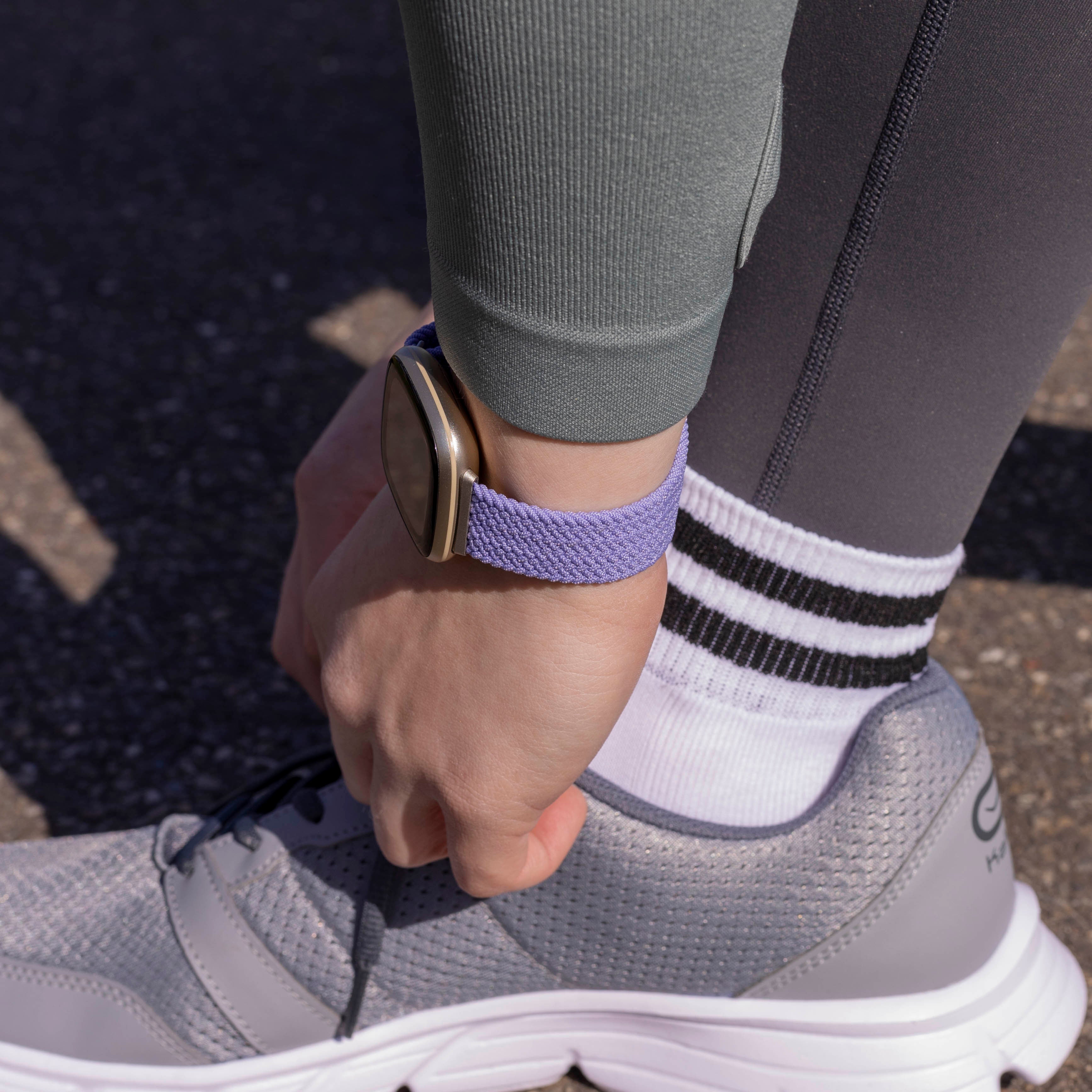 Fitbit Sense verstelbaar gevlochten bandje (lichtpaars)