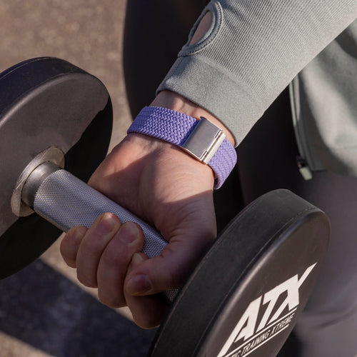 Fitbit Versa 3 verstelbaar gevlochten bandje (lichtpaars)