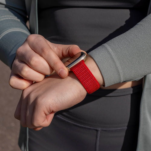 Fitbit Sense nylon bandje (rood)