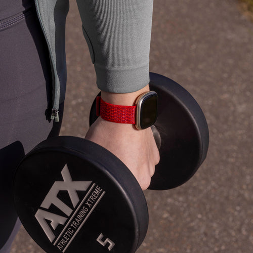 Fitbit Versa 3 nylon bandje (rood)