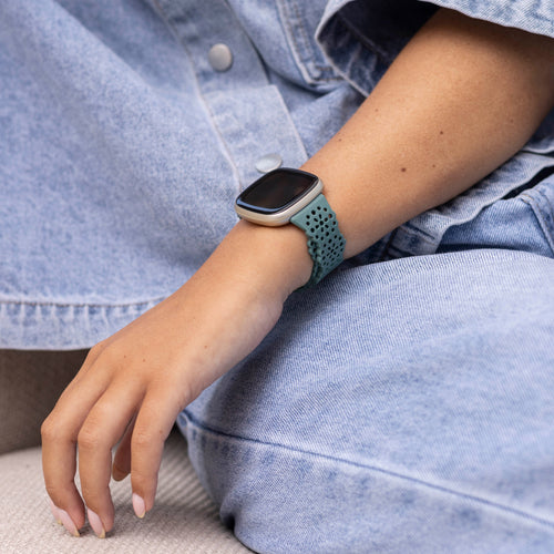 Fitbit Versa 3 siliconen bandje met patroon (groen)