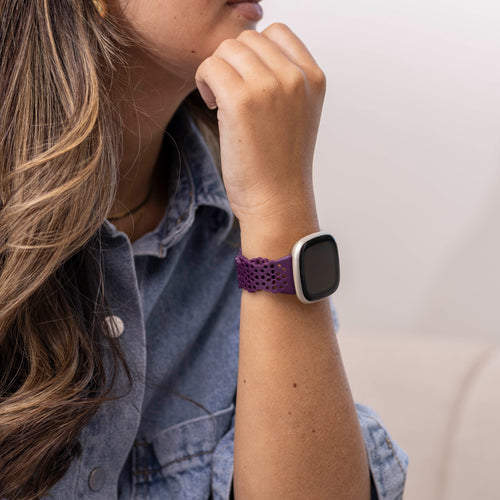Fitbit Versa 3 siliconen bandje met patroon (paars)