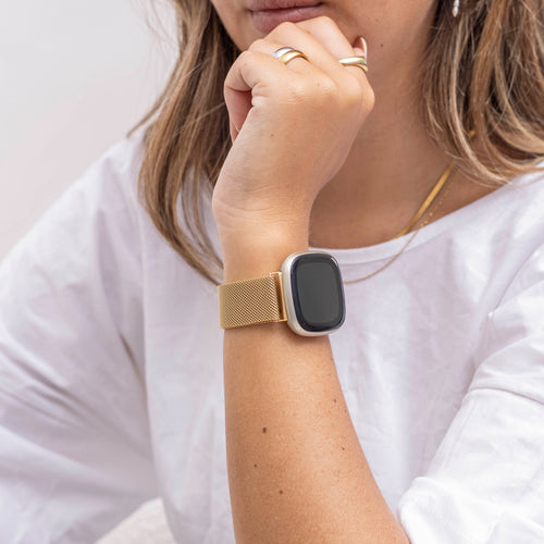 Fitbit Sense Milanese band (goud)