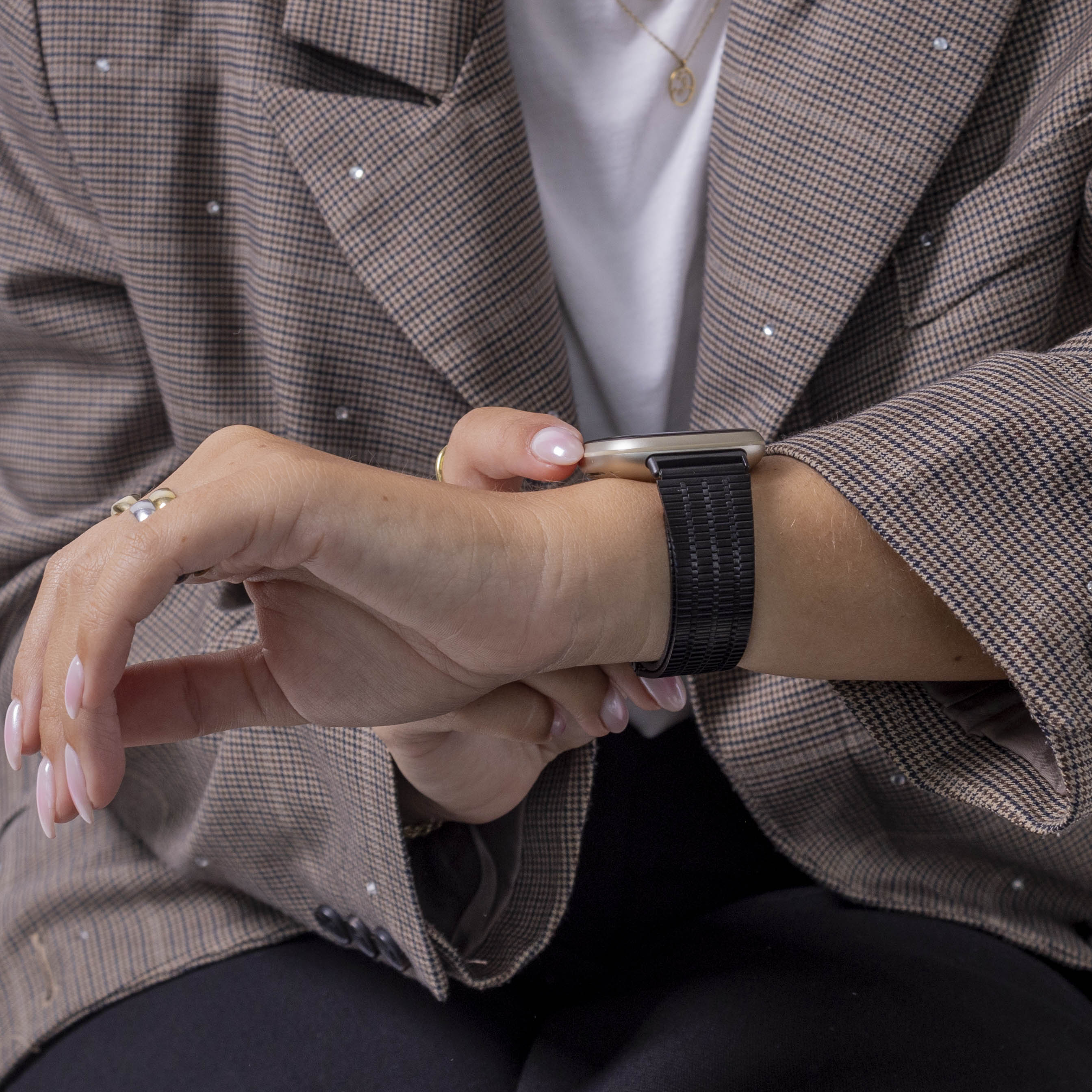 Fitbit Sense roestvrij stalen band (zwart)