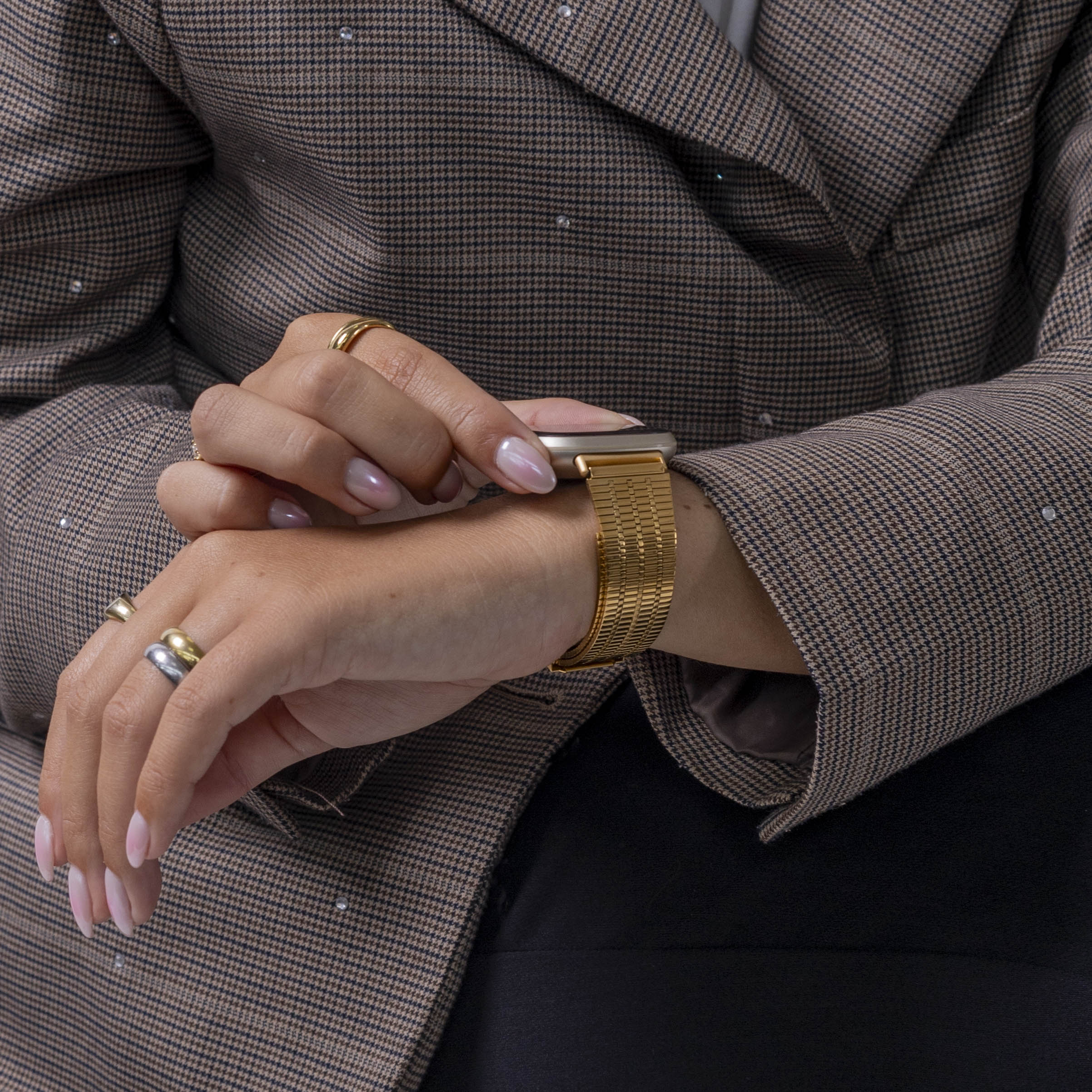 Fitbit Versa 3 roestvrij stalen band (goud)