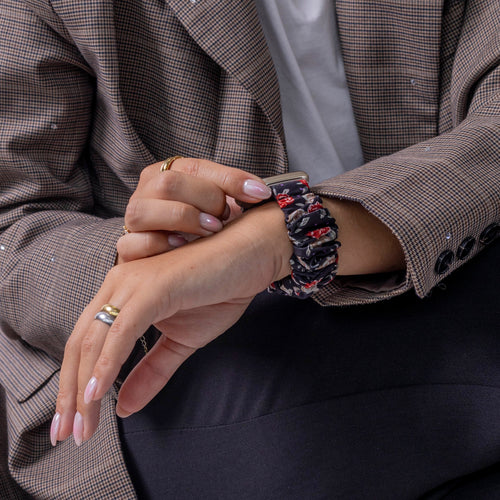 Fitbit Sense scrunchie bandje (bloemen)