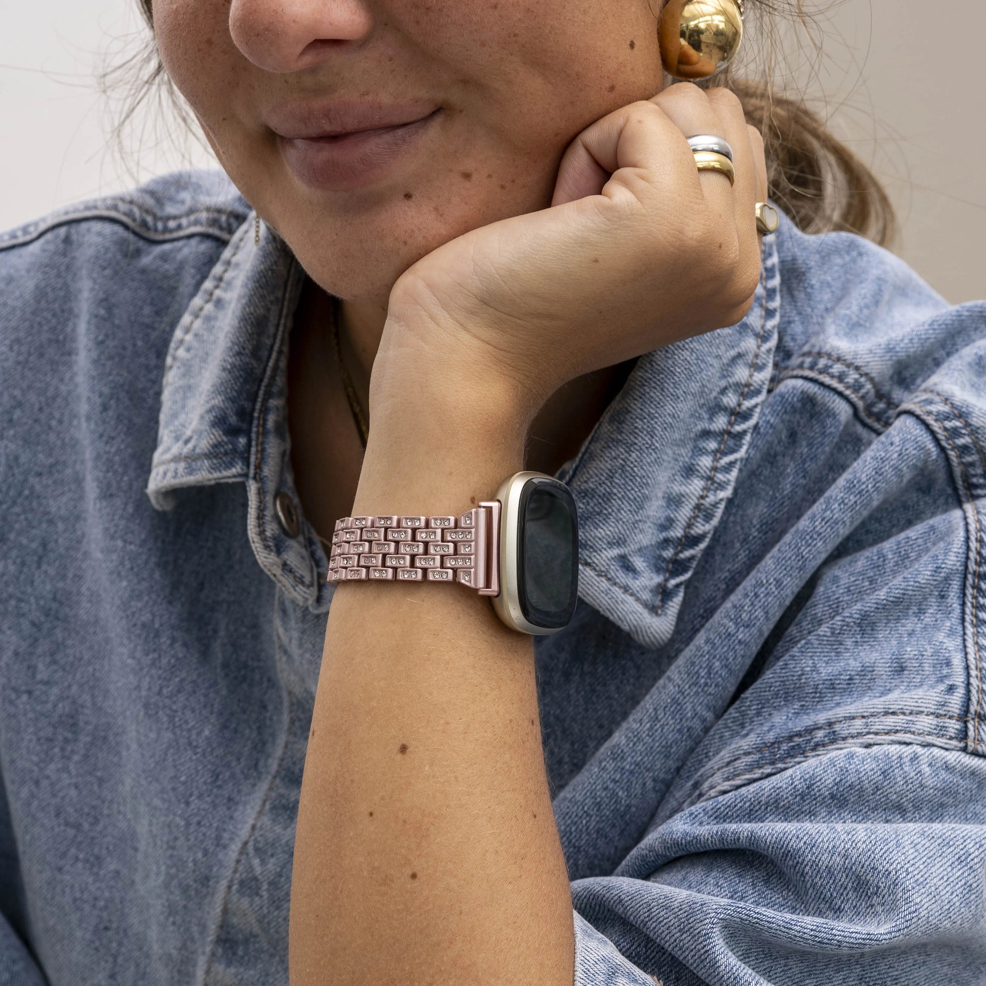 Pink Diamond Fitbit Sense bandje 