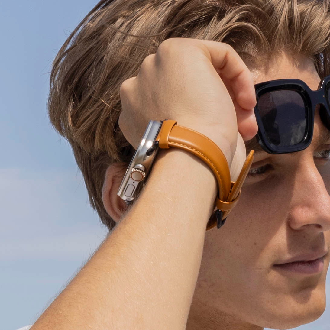 Bandz Apple Watch genuine leren band (bruin)