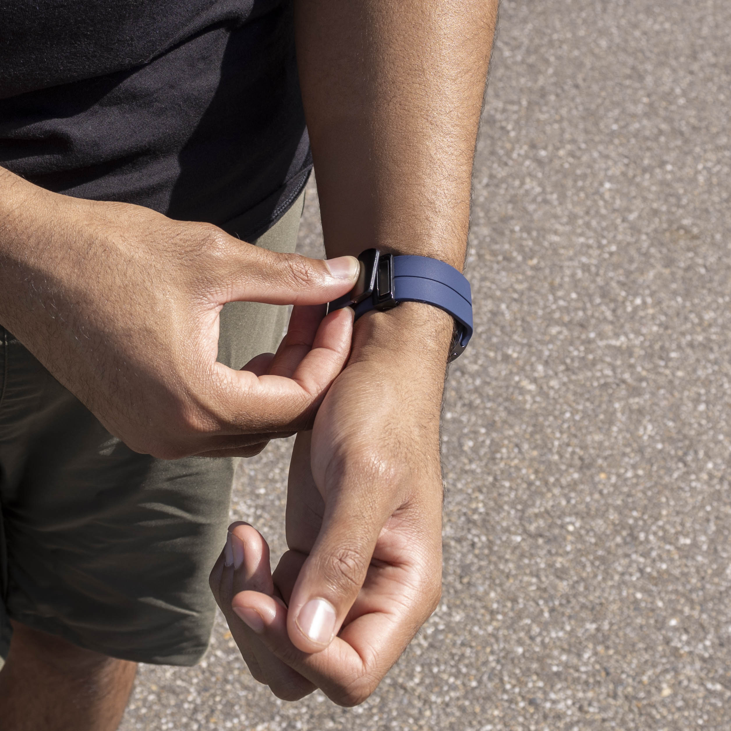  Samsung Galaxy Watch 8 - 44mm D-buckle siliconen bandje (donkerblauw)