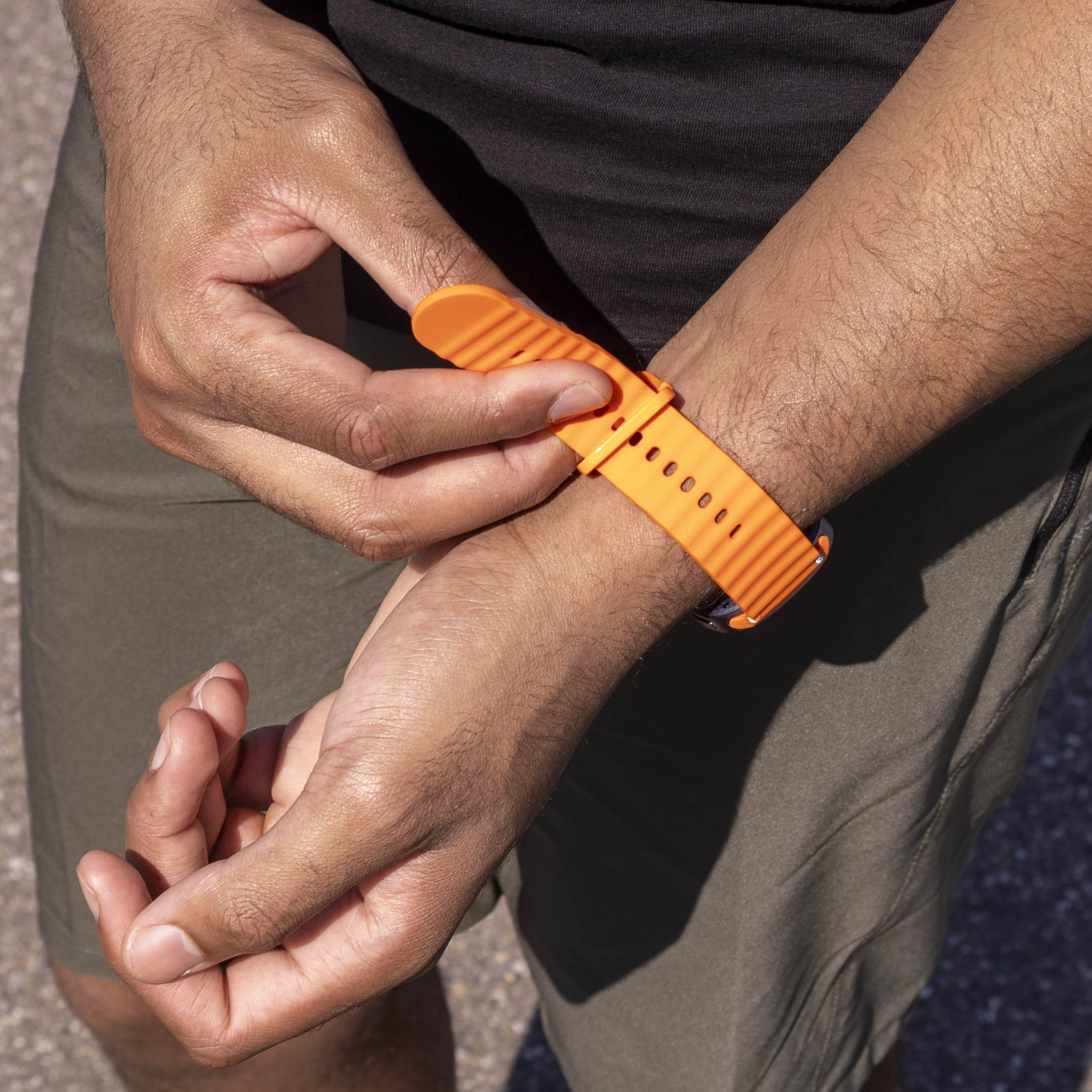  Samsung Galaxy Watch 8 Classic wave siliconen bandje (oranje)