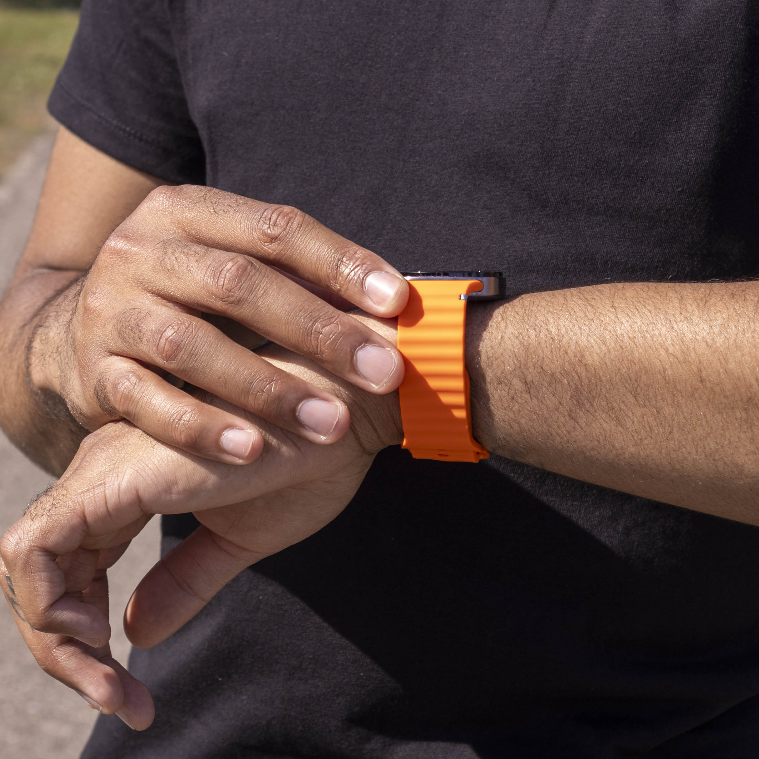  Samsung Galaxy Watch 8 Classic wave siliconen bandje (oranje)