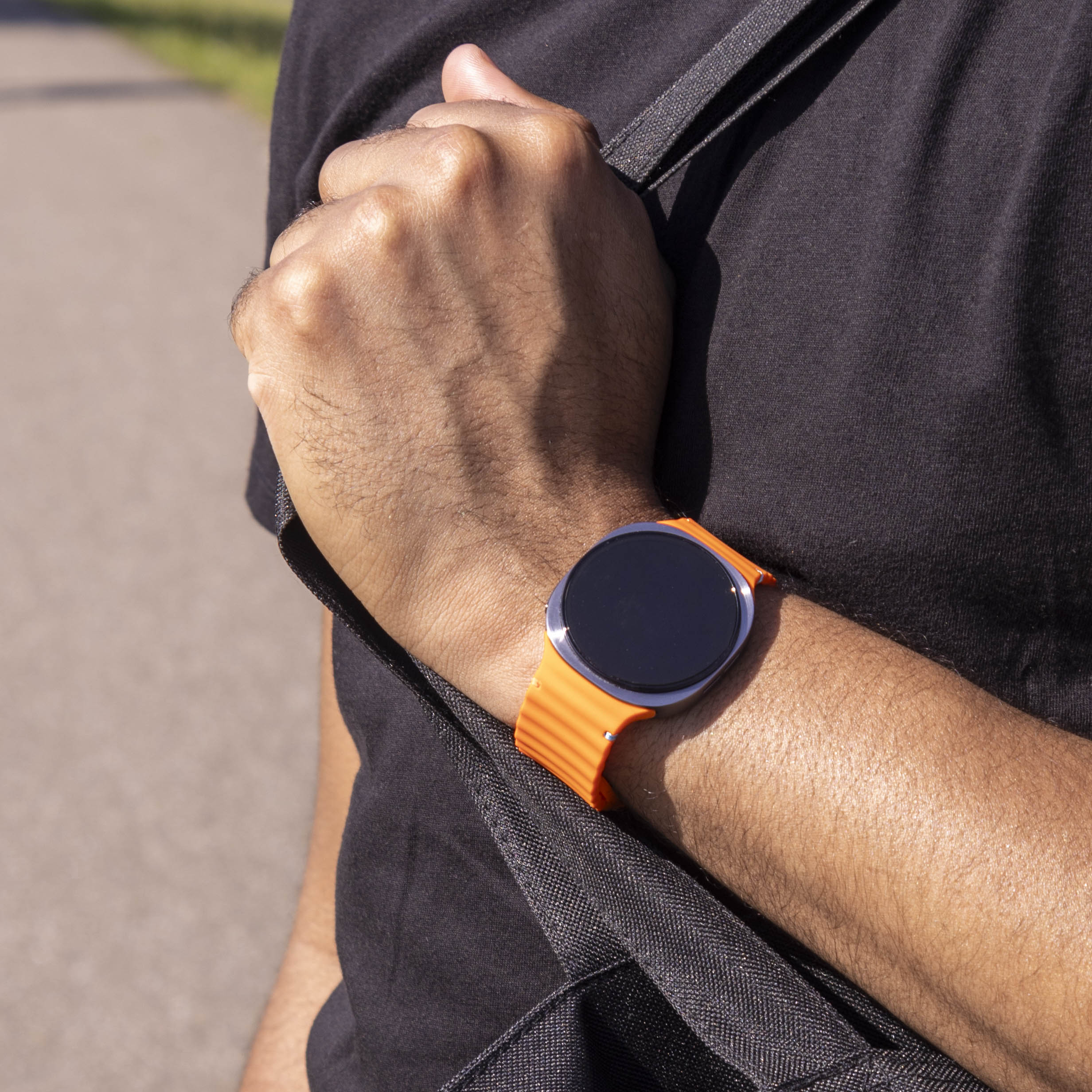  Samsung Galaxy Watch 8 Classic wave siliconen bandje (oranje)