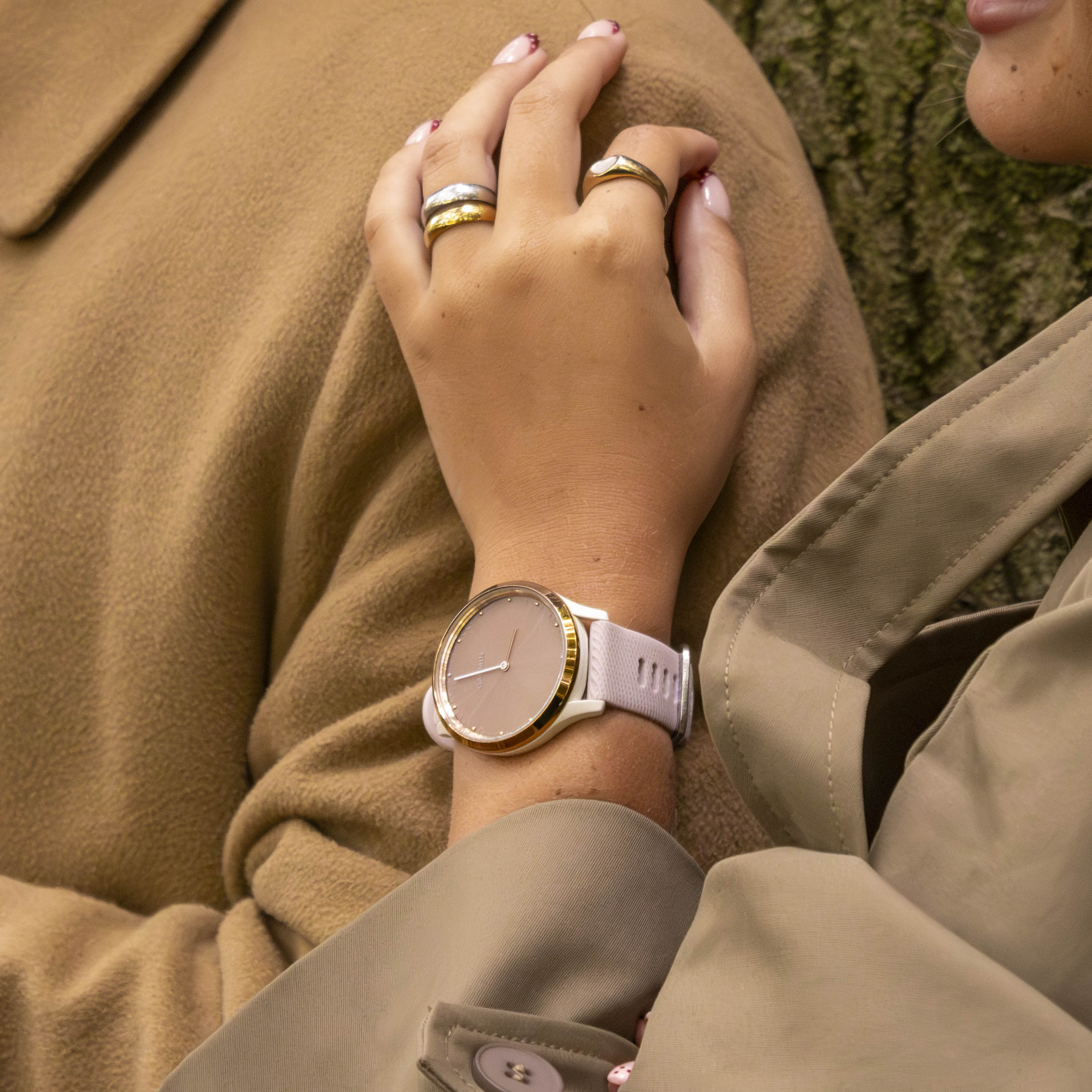 Rose Gold Garmin Vivomove Hr Face Size Wrist Vivomove Hr Strap Size Shop Garmin Vivomove HR HR Sports