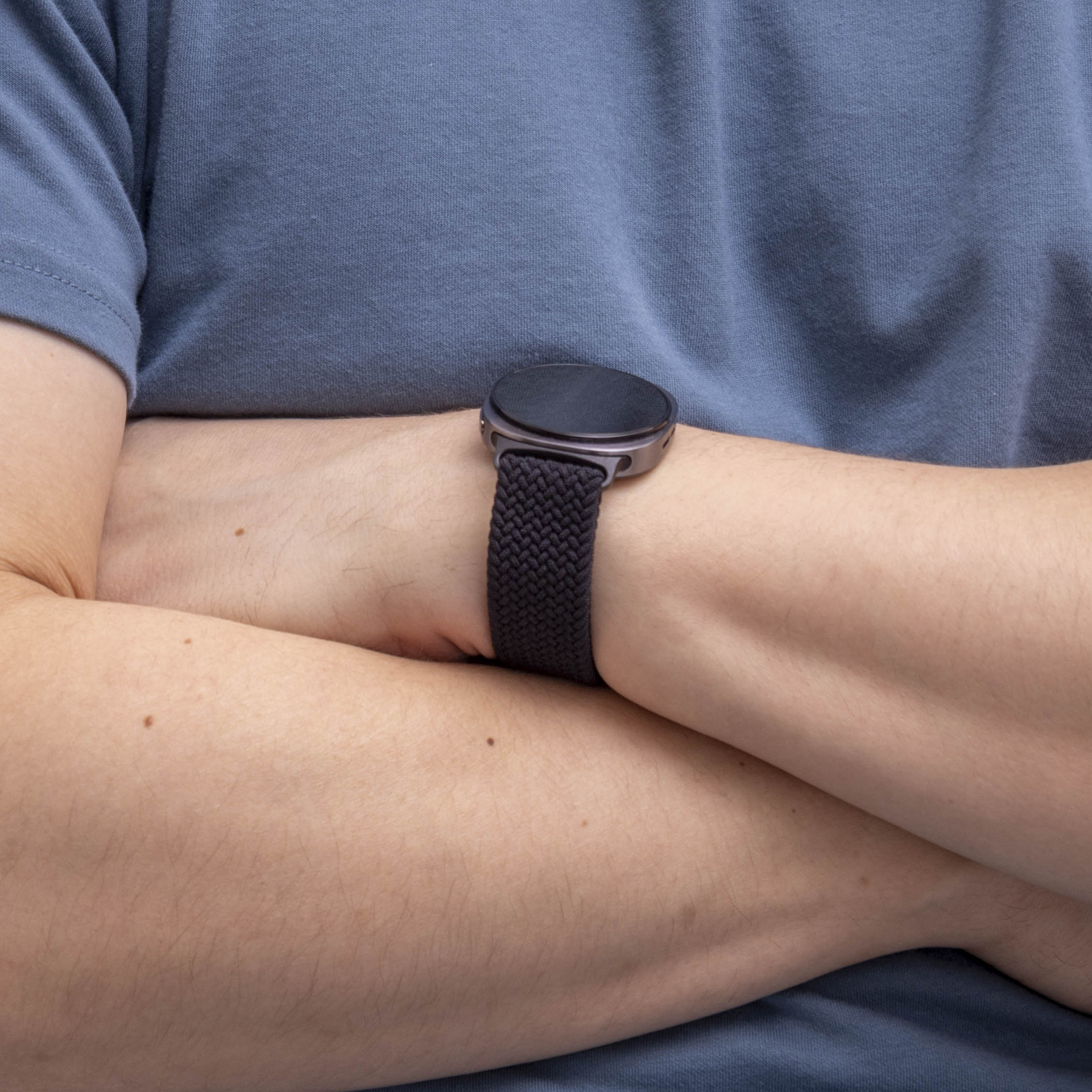  Samsung Galaxy Watch 8 - 44mm gevlochten band met P-buckle (zwart)