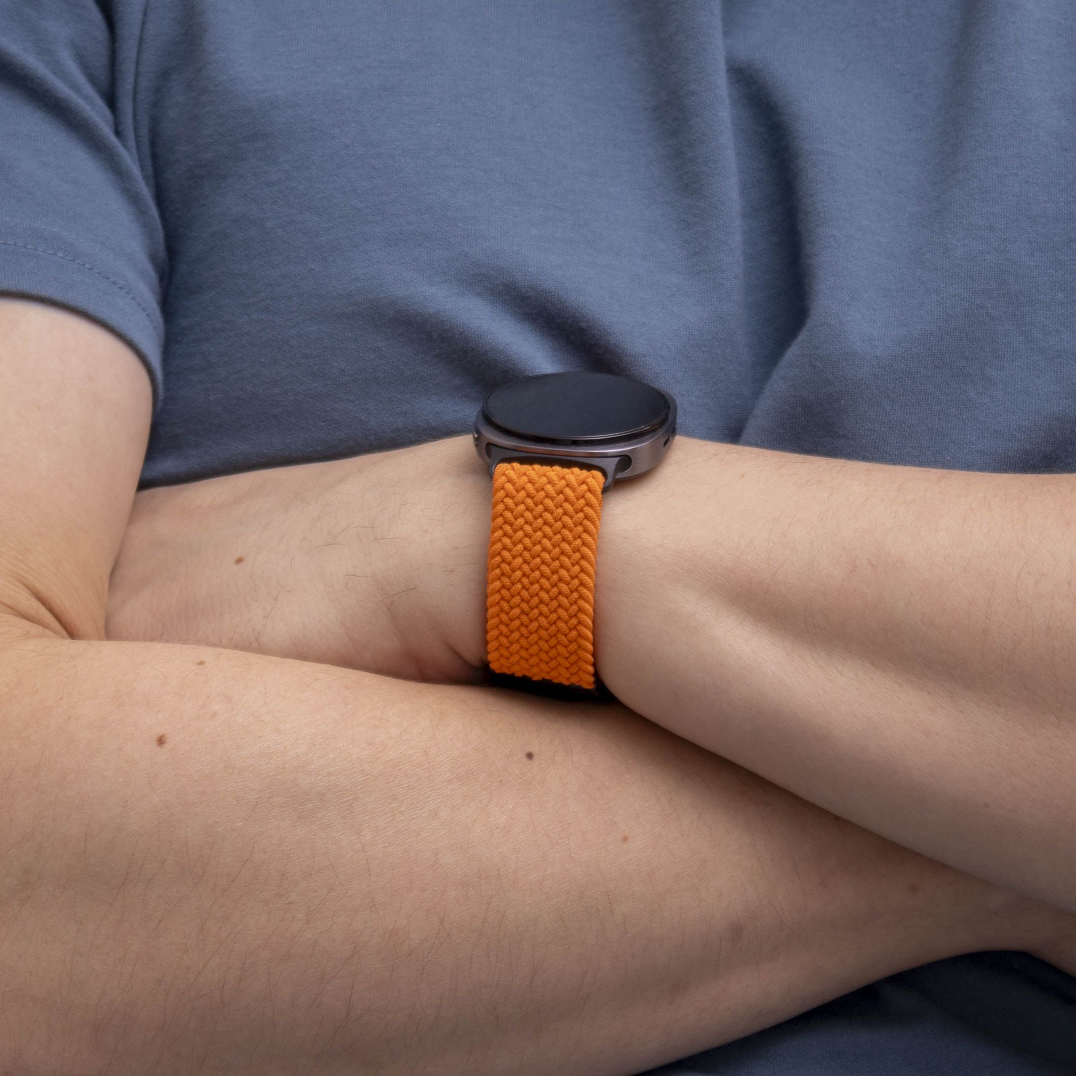  Samsung Galaxy Watch 8 - 44mm gevlochten band met P-buckle (oranje)