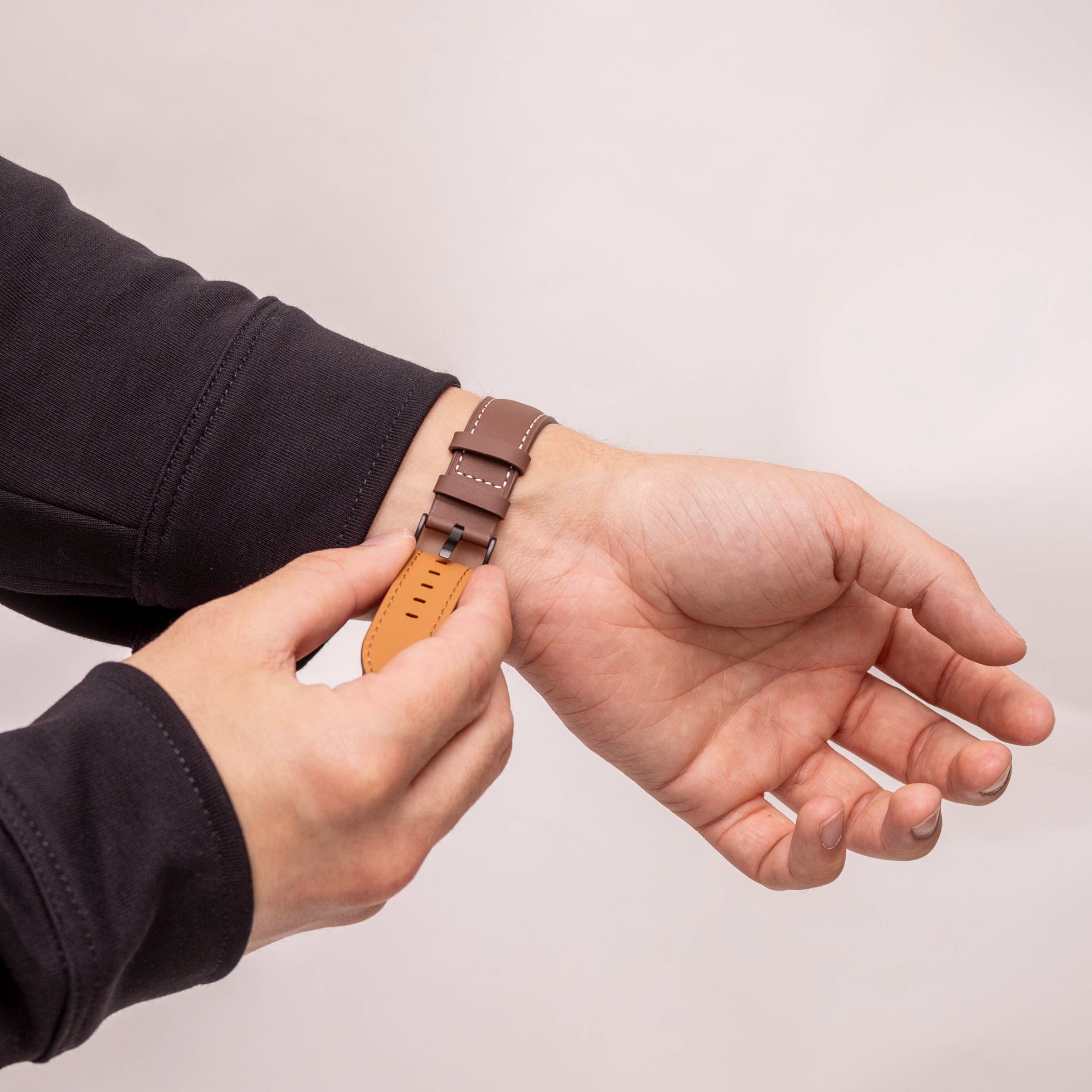 Samsung Galaxy Watch 8 - 40mm luxe leren bandje (bruin)