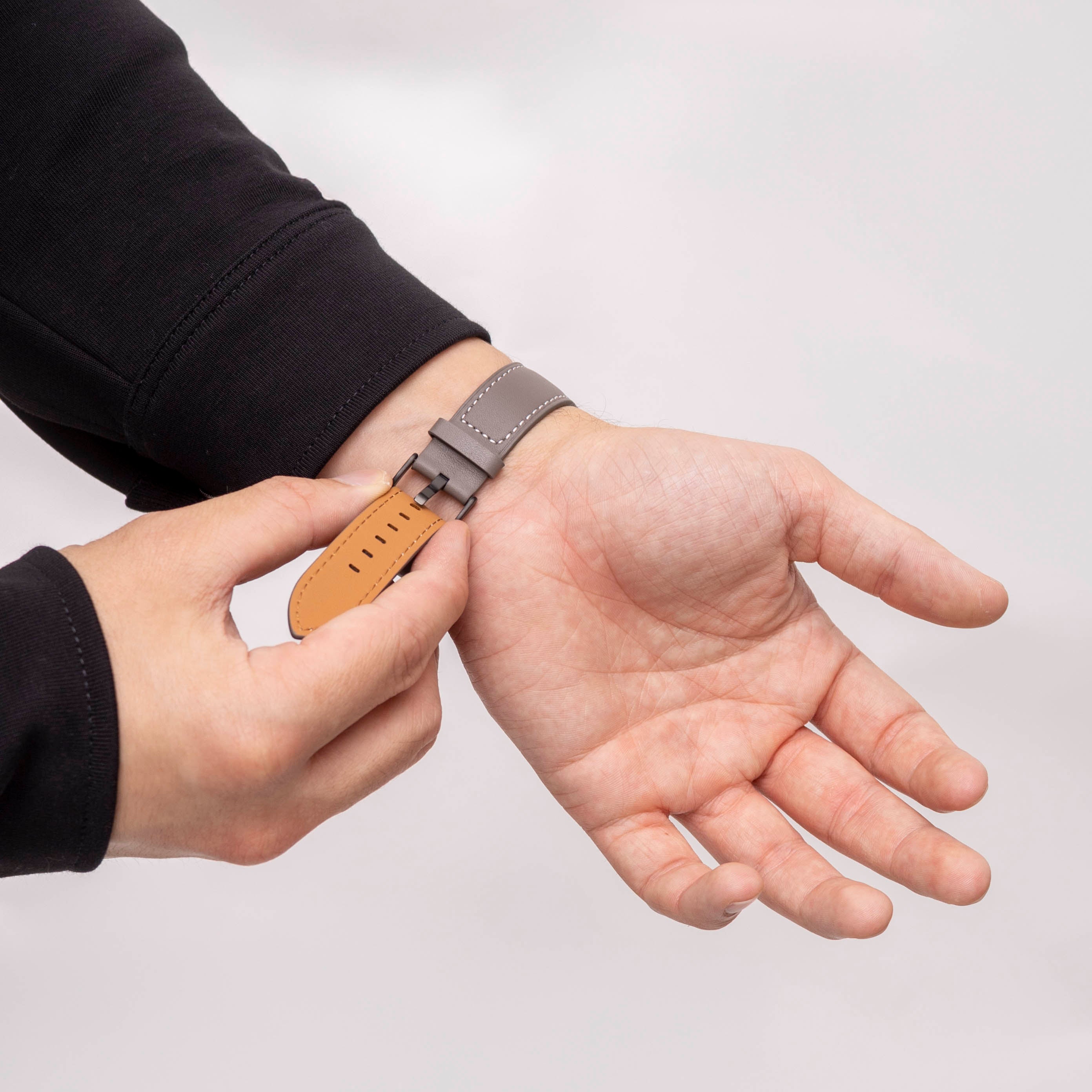 Samsung Galaxy Watch 8 Classic luxe leren bandje (grijs)