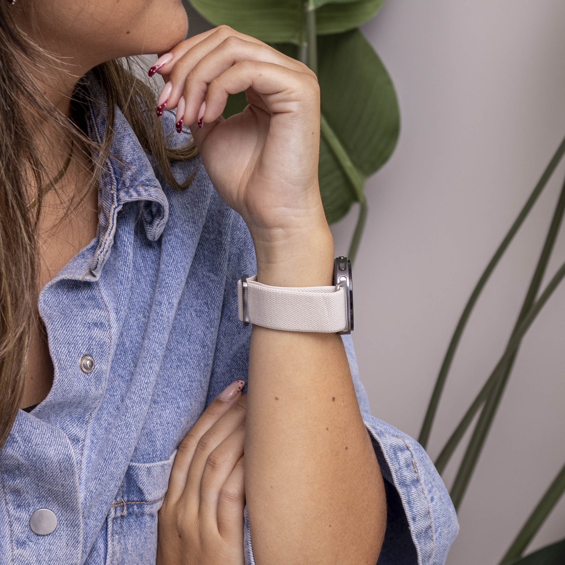 Samsung Galaxy Watch 8 Classic elastisch bandje (sterrenlicht)