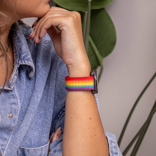  Samsung Galaxy Watch 8 - 40mm nylon bandje (regenboog)