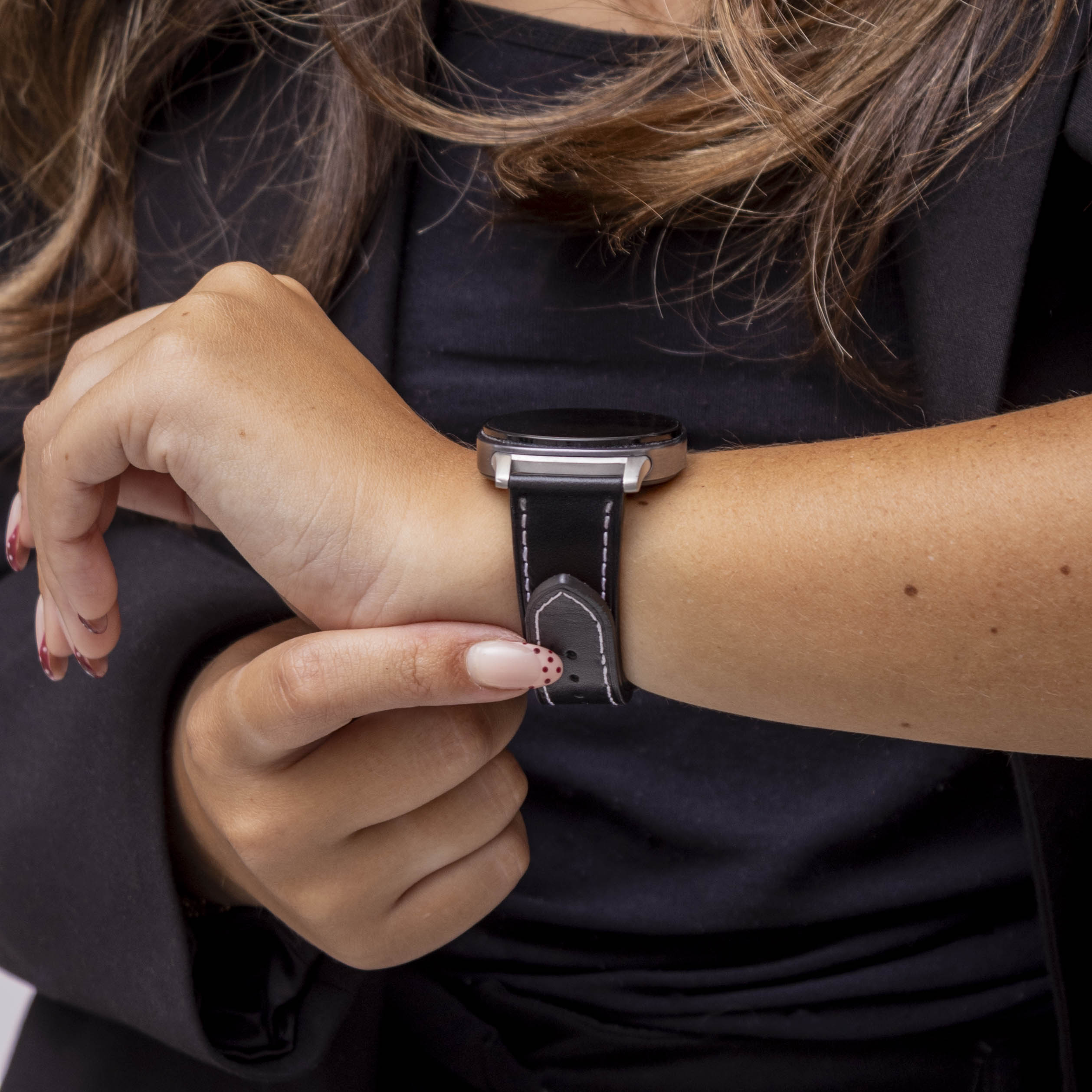 Samsung Galaxy Watch 8 Classic classic leren bandje (zwart)