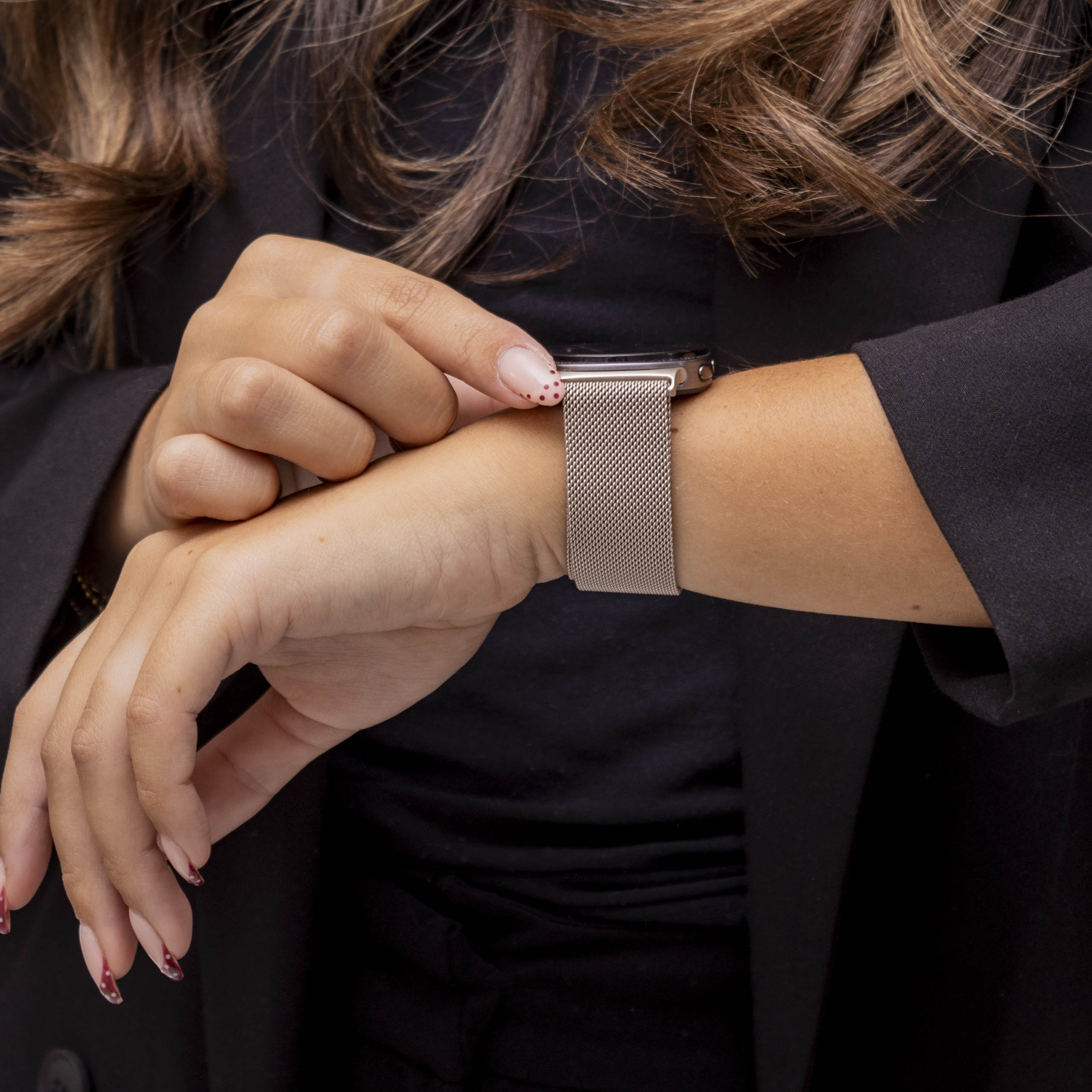 Samsung Galaxy Watch 8 - 44mm Milanese band (retro goud)