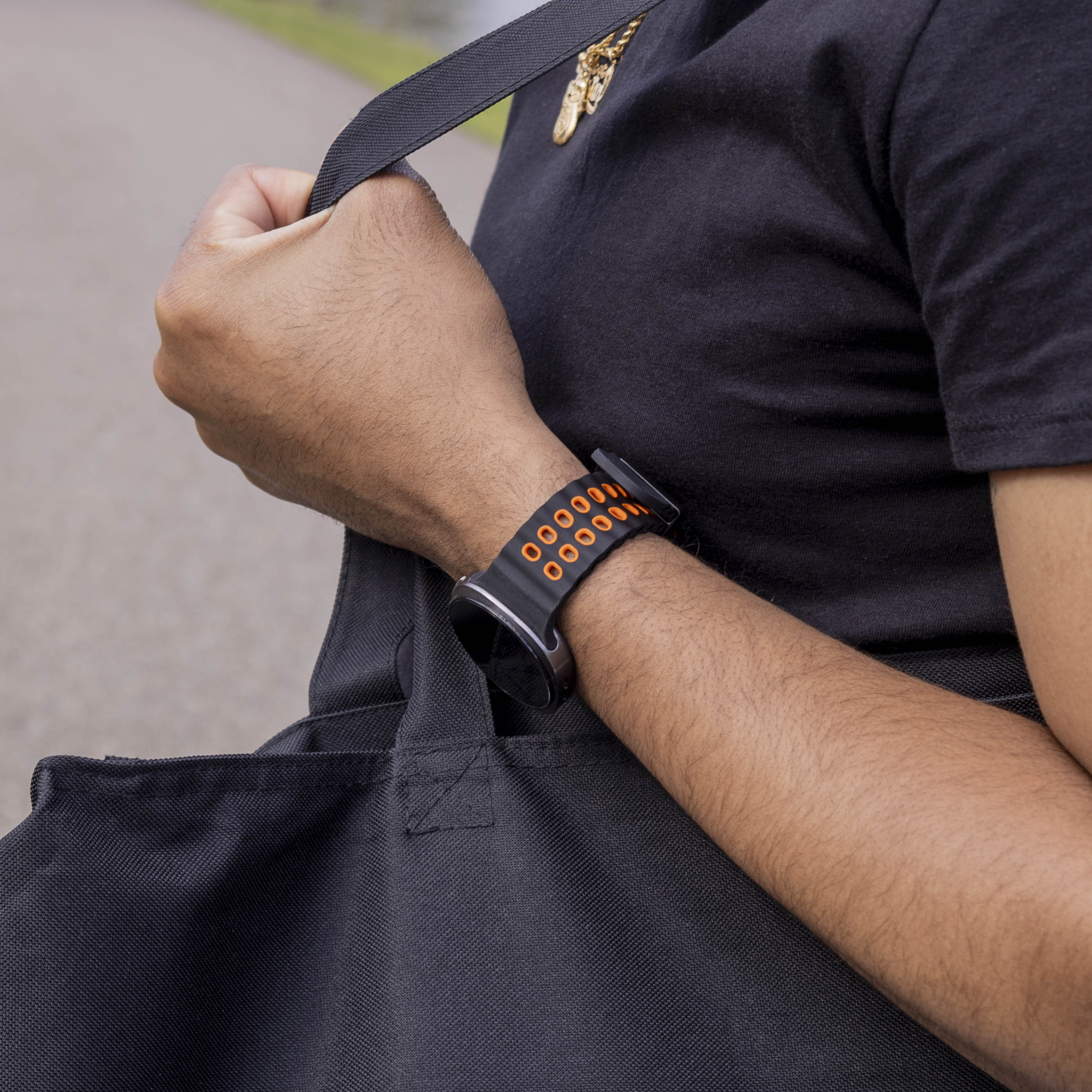 Samsung Galaxy Watch 8 Classic Ocean bandje (zwart/oranje)