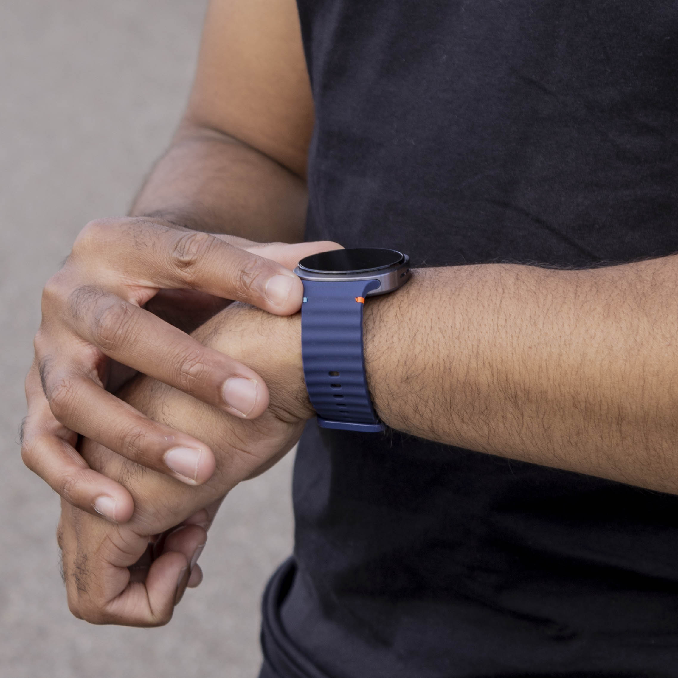  Samsung Galaxy Watch 8 - 40mm wave siliconen bandje (donkerblauw)