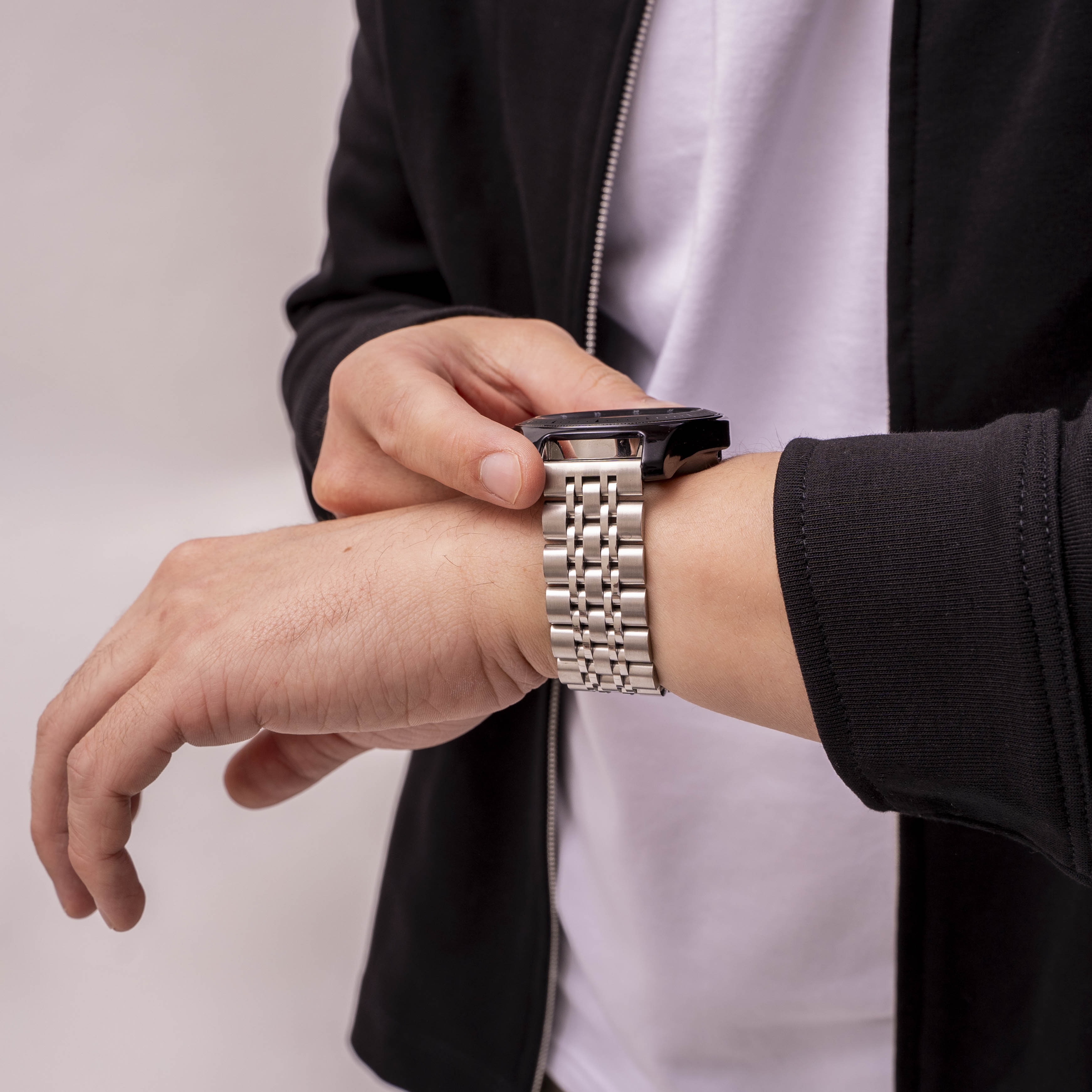 Samsung Galaxy Watch 3 45mm duo stalen schakel band (zilver)