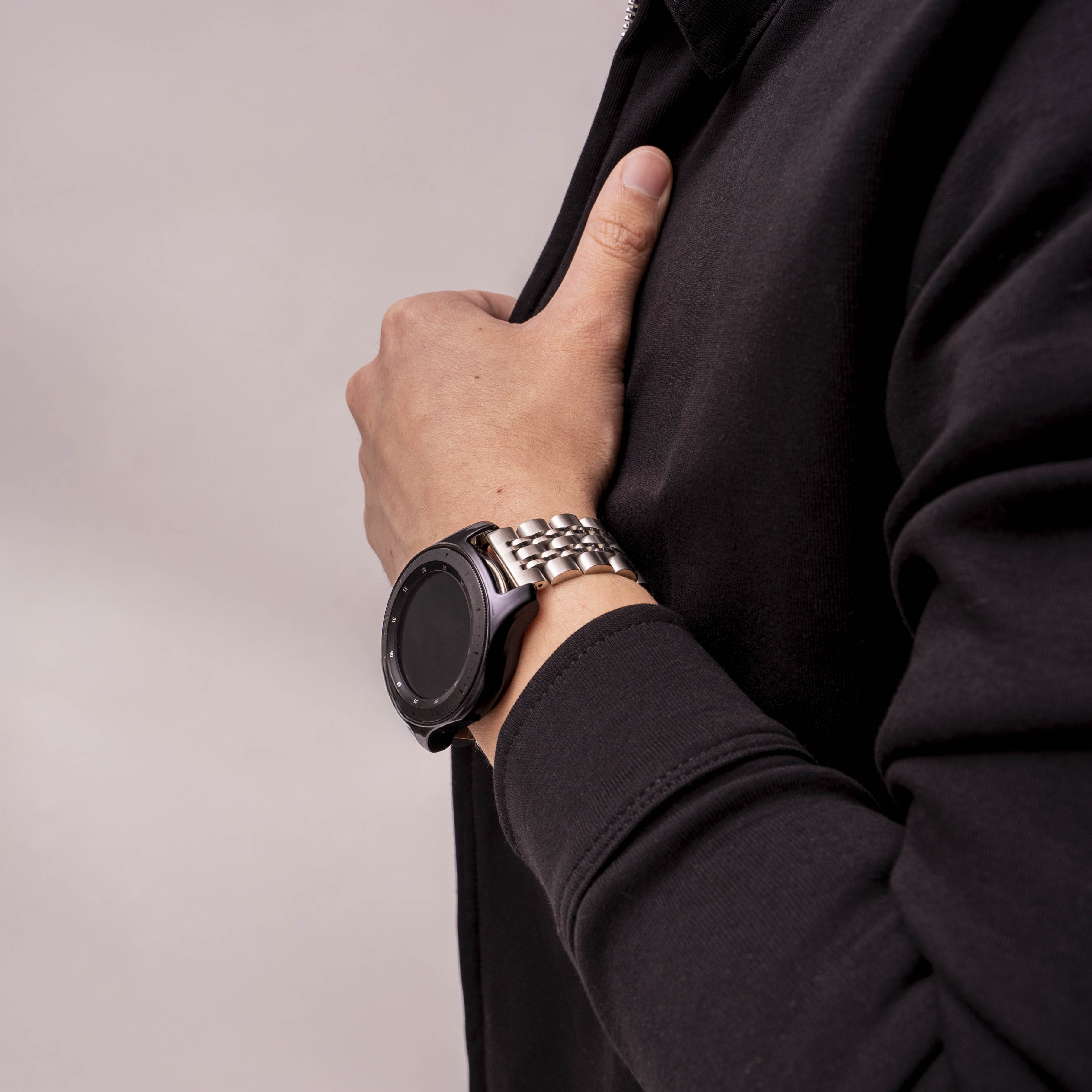 Huawei Watch GT 3 Pro 46mm duo stalen schakel band (zilver)