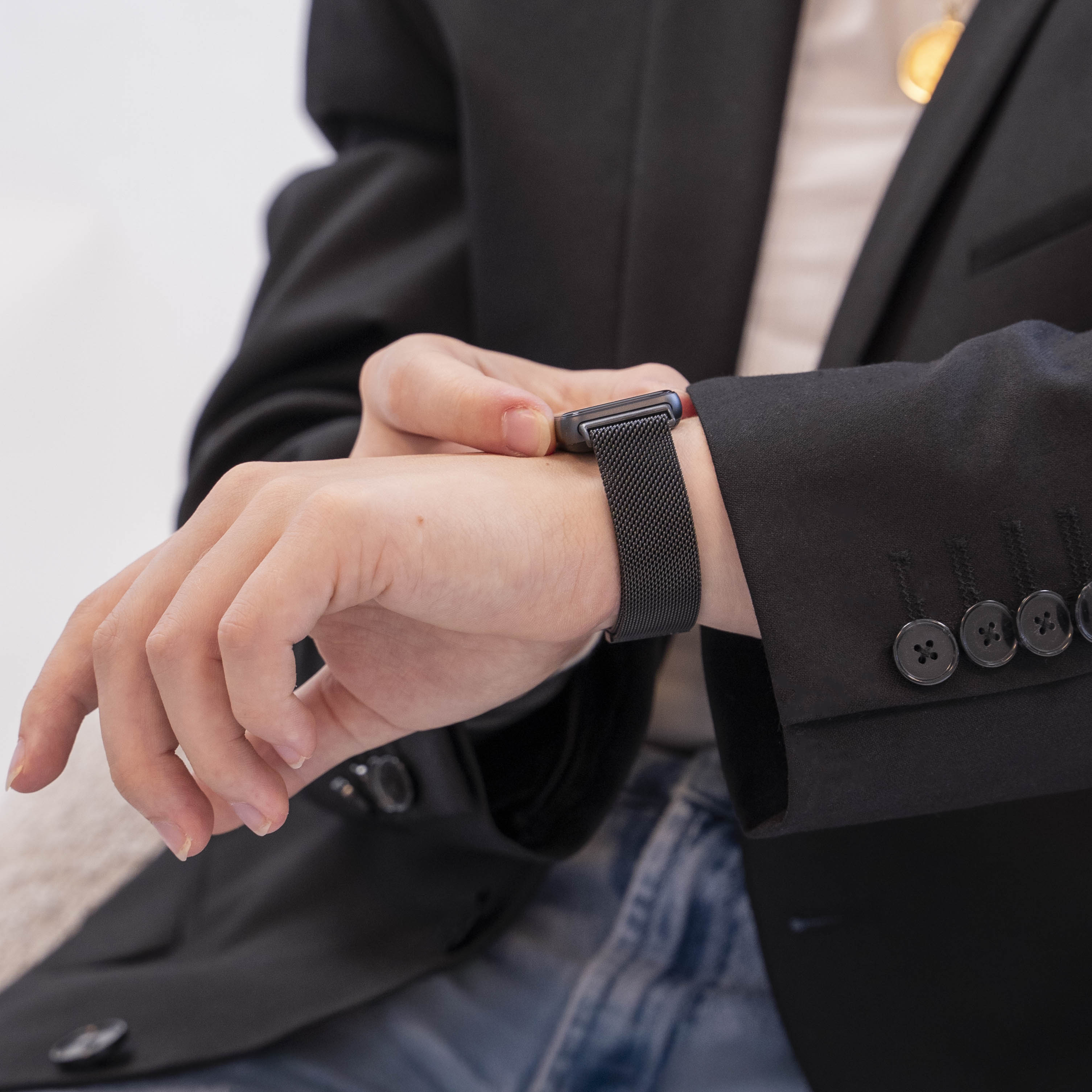 Samsung Galaxy Fit 3 Milanese band (zwart)