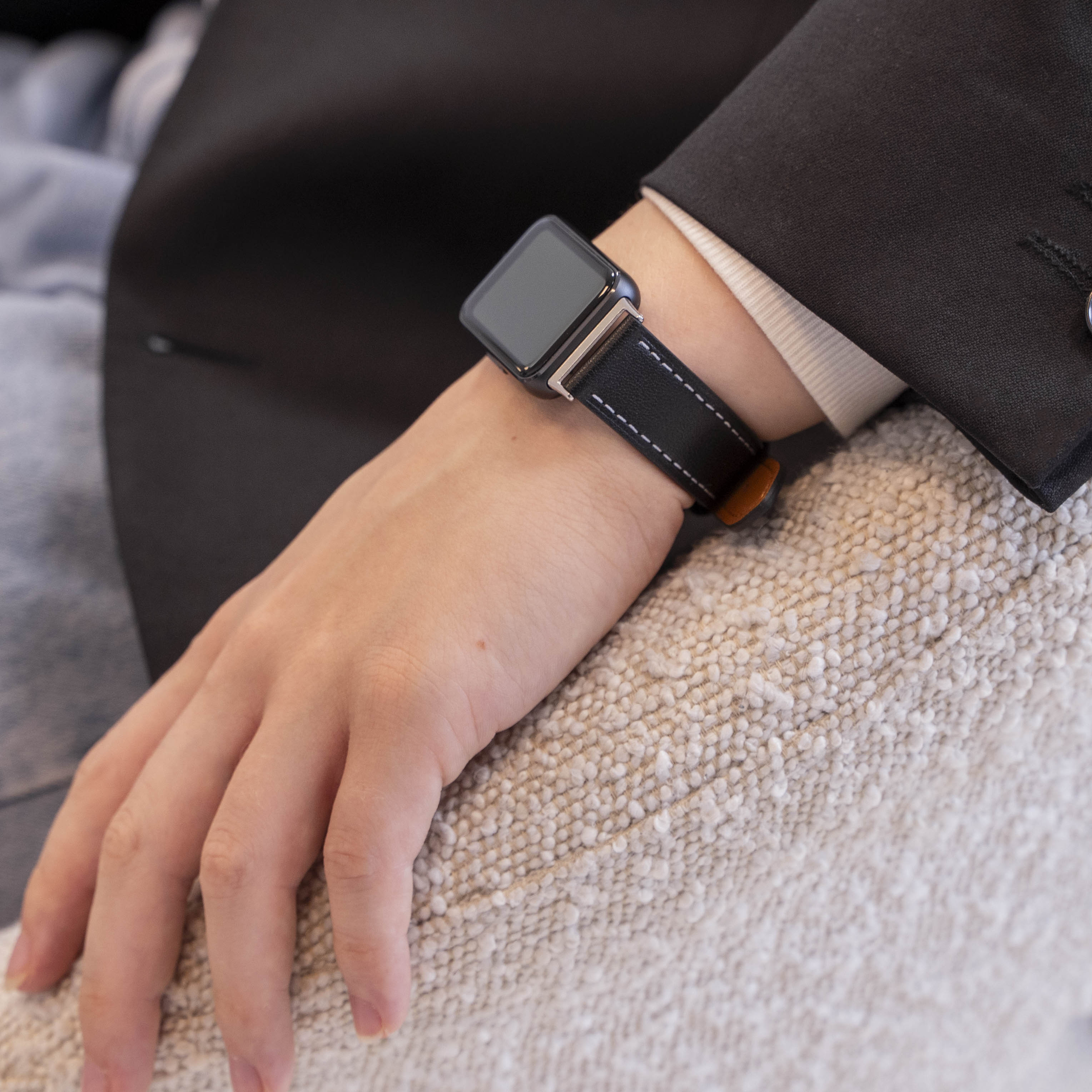 Samsung Galaxy Fit 3 leren bandje (zwart)