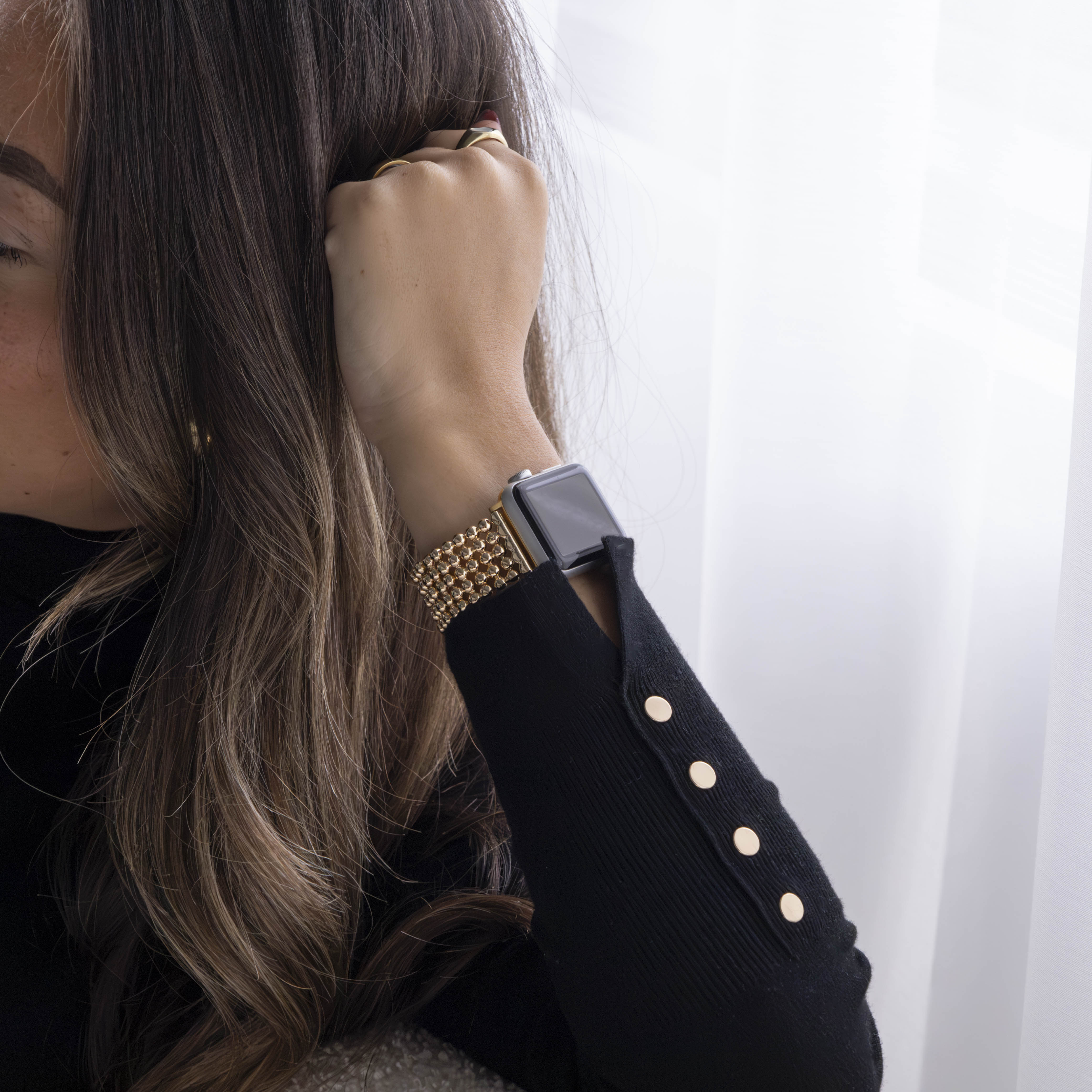 Apple Watch Ultra stalen kralen band (goud)