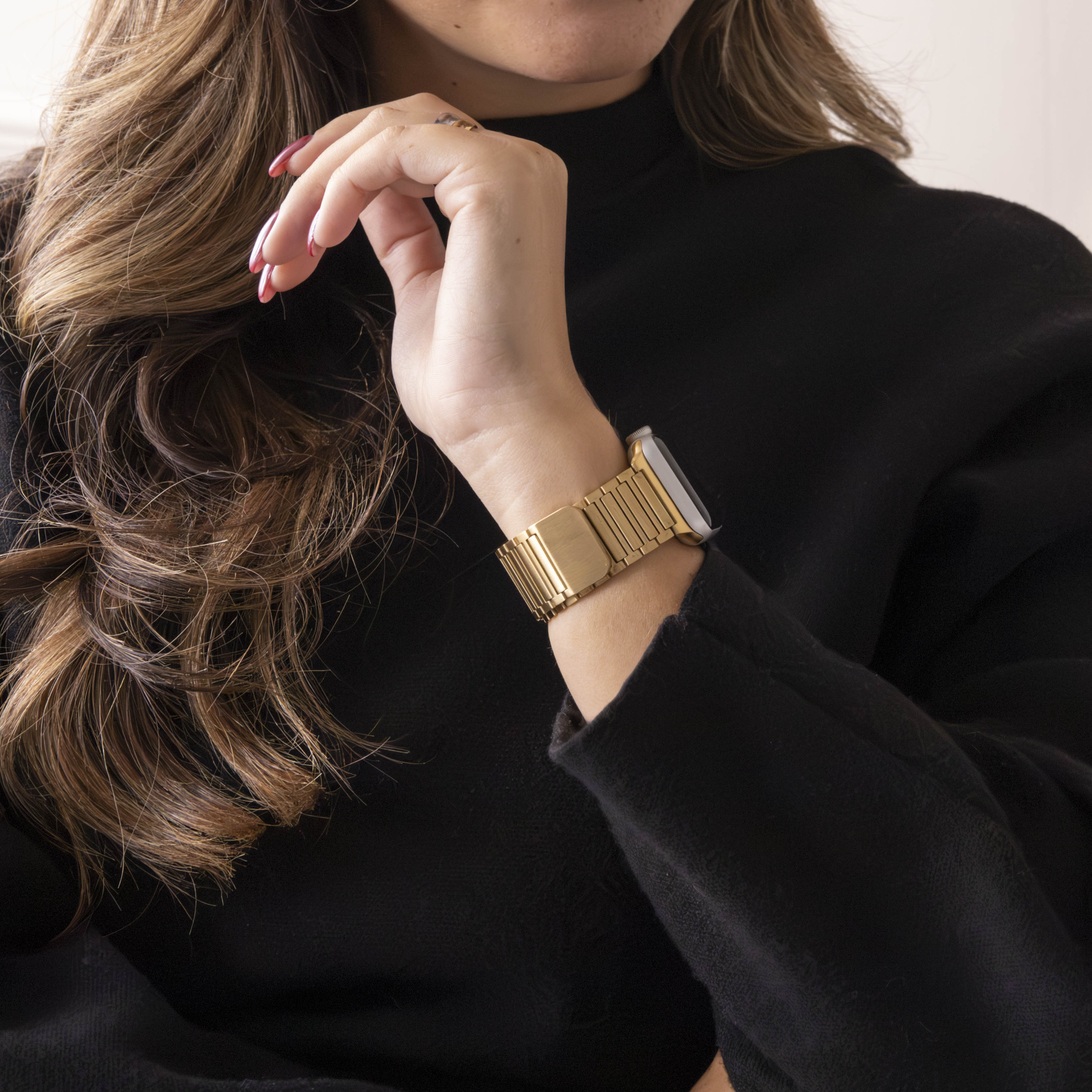 Bandz Apple Watch magnetische stalen band 'Deluxe' (goud)