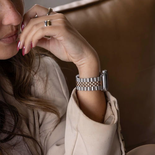 Apple Watch Ultra Jubilee stalen band (zilver/rosé goud)