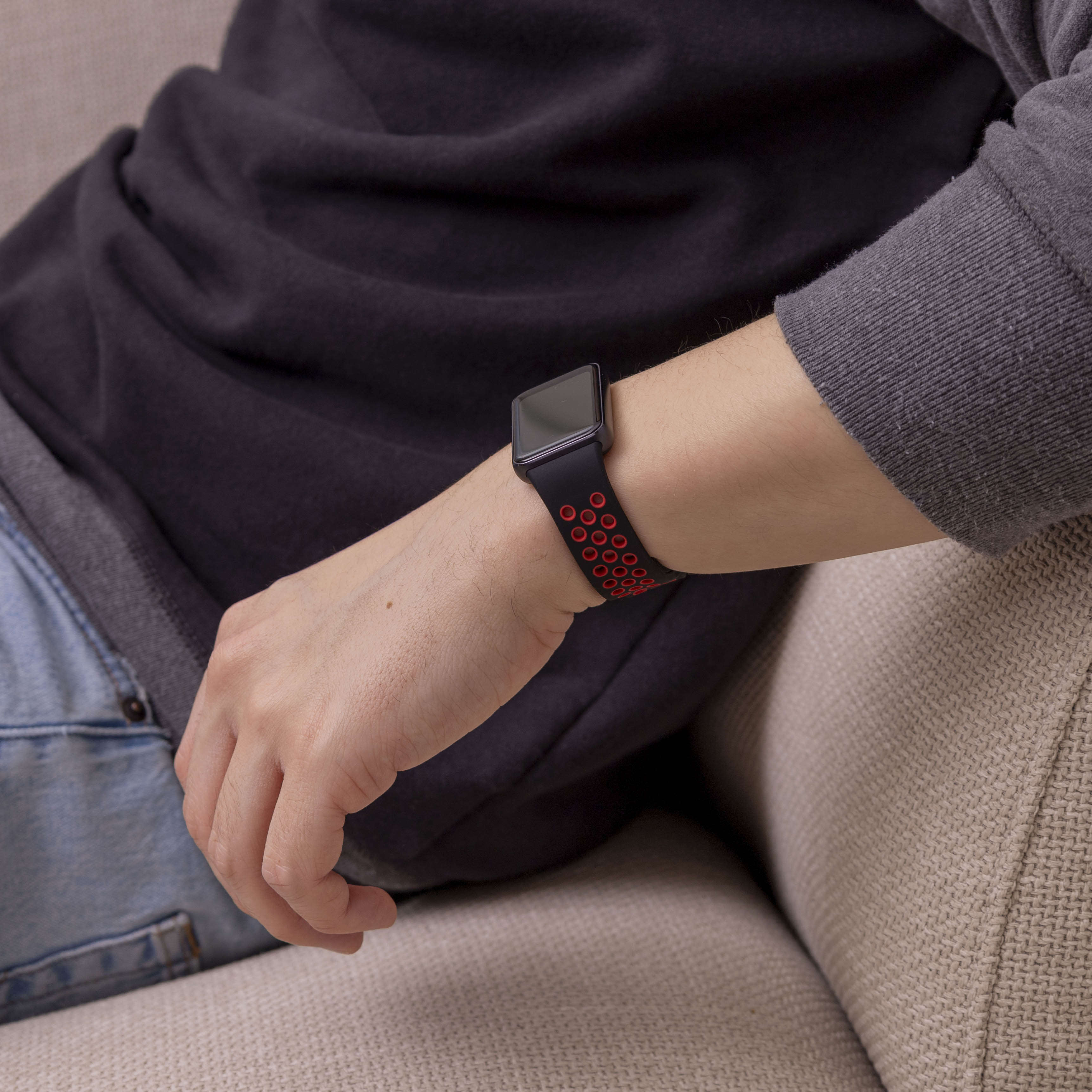 Samsung Galaxy Fit 3 sport bandje (zwart/rood)