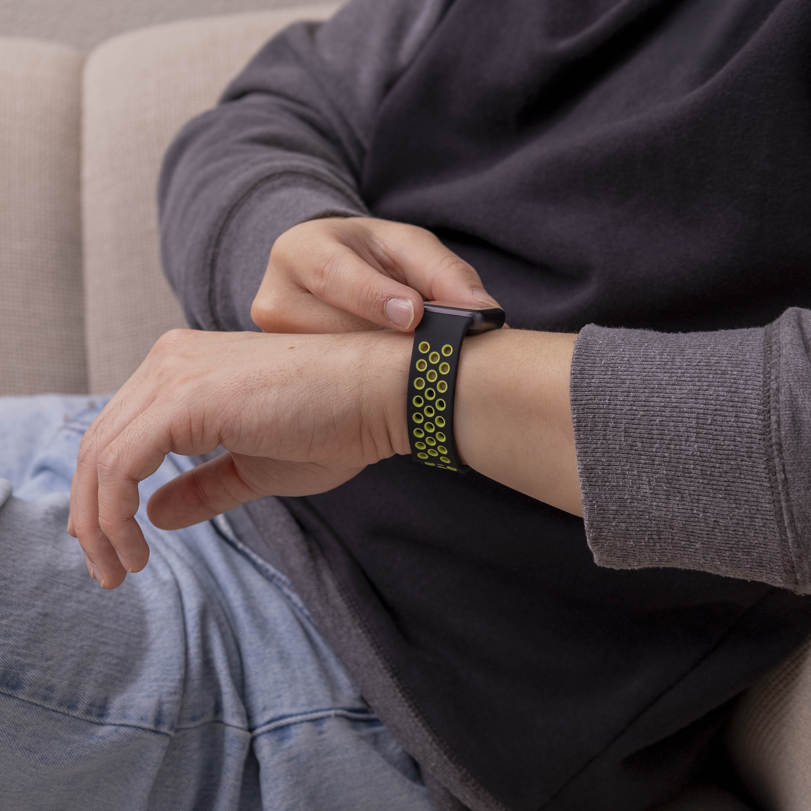 Samsung Galaxy Fit 3 sport bandje (zwart/lime)