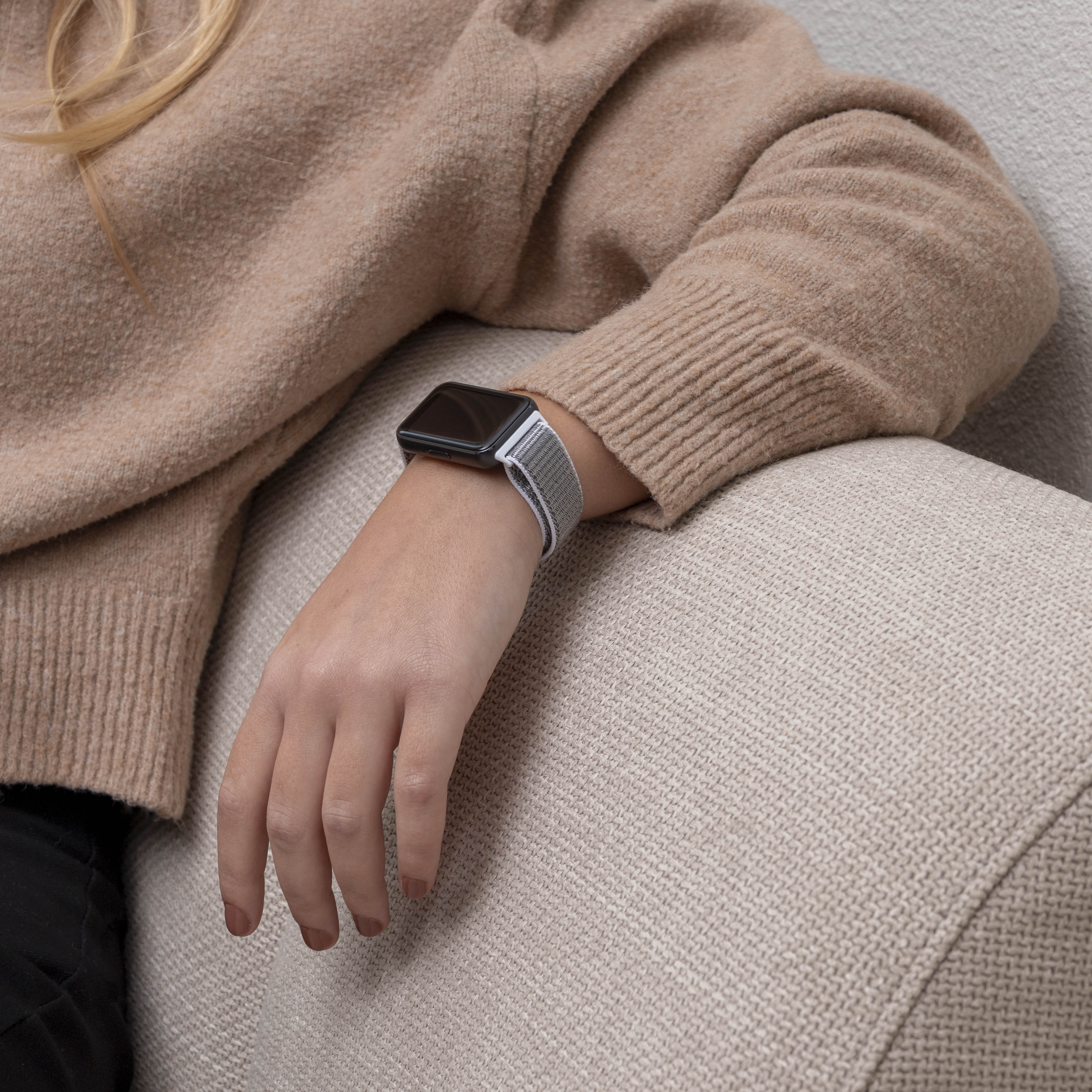 Samsung Galaxy Fit 3 nylon bandje (wit-grijs)