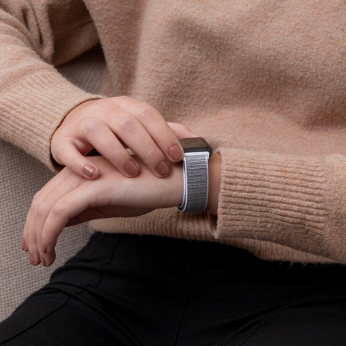Samsung Galaxy Fit 3 nylon bandje (wit-grijs)