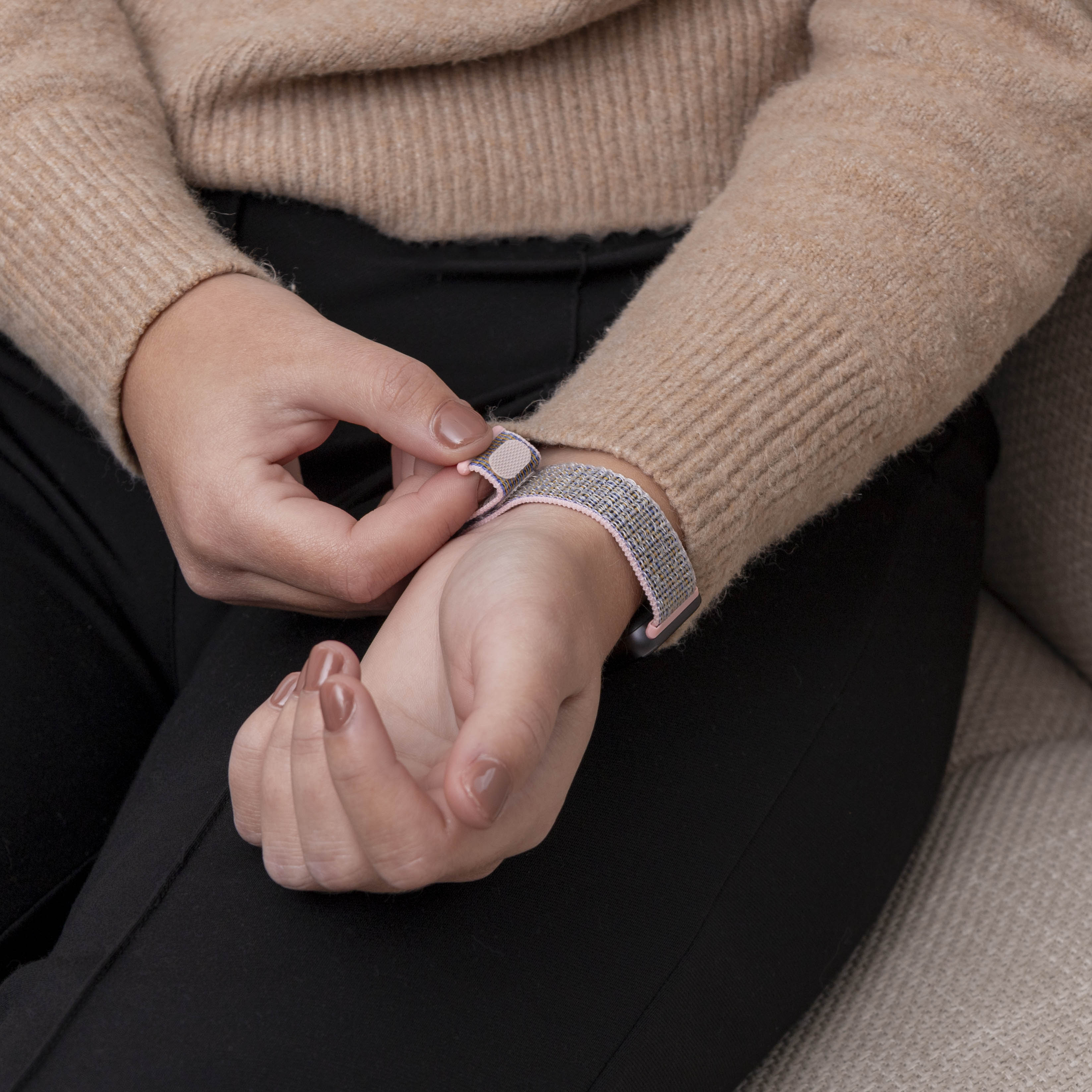 Samsung Galaxy Fit 3 nylon bandje (roze)