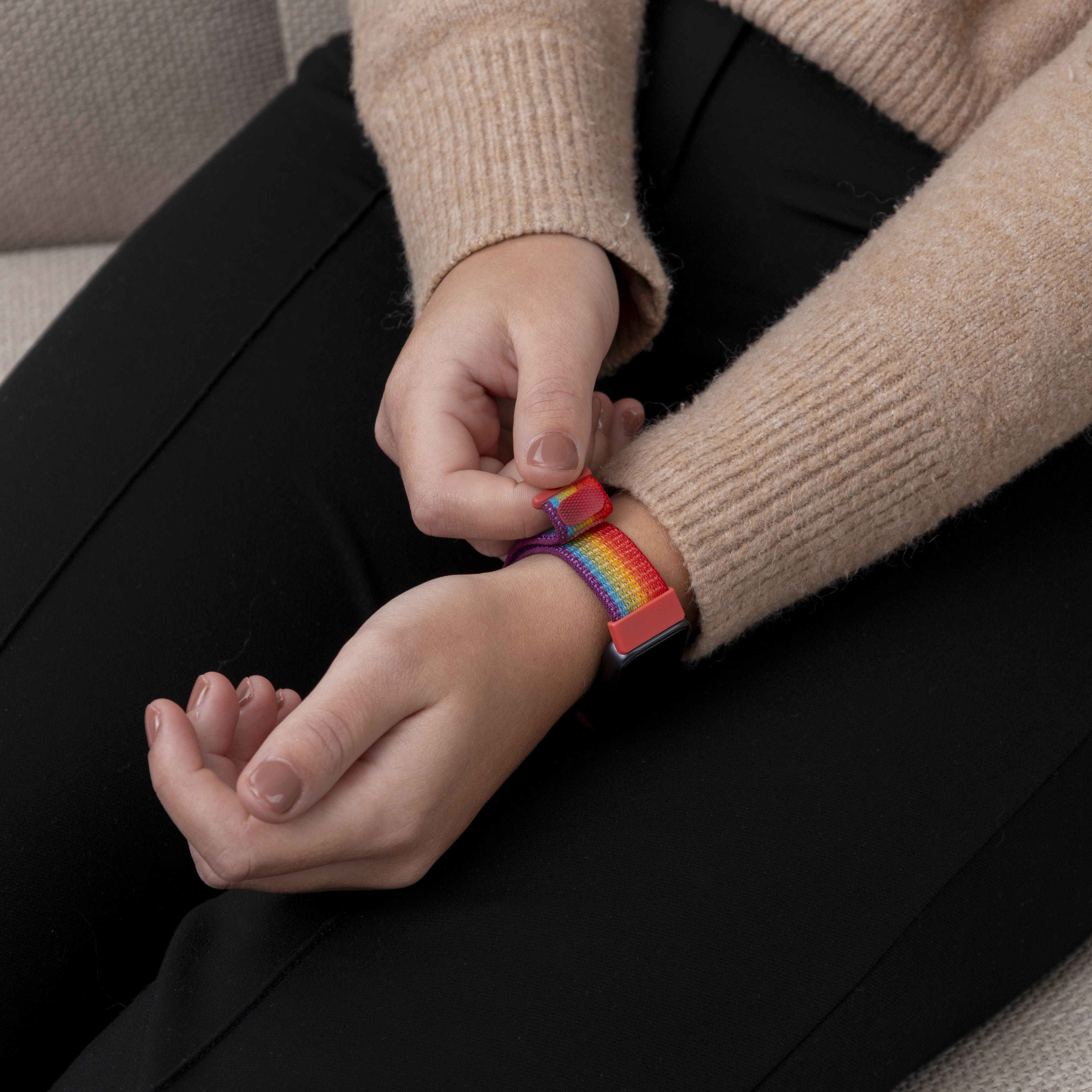 Huawei Band 9 nylon bandje (regenboog)