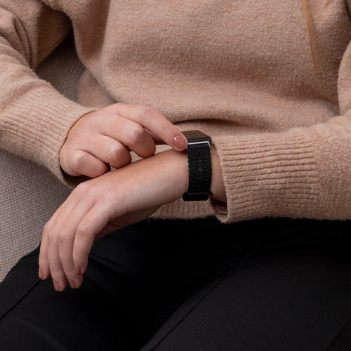 Samsung Galaxy Fit 3 siliconen bandje met patroon (zwart)