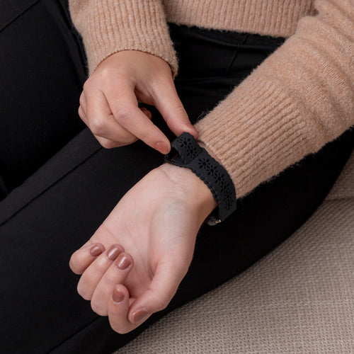 Samsung Galaxy Fit 3 siliconen bandje met patroon (zwart)