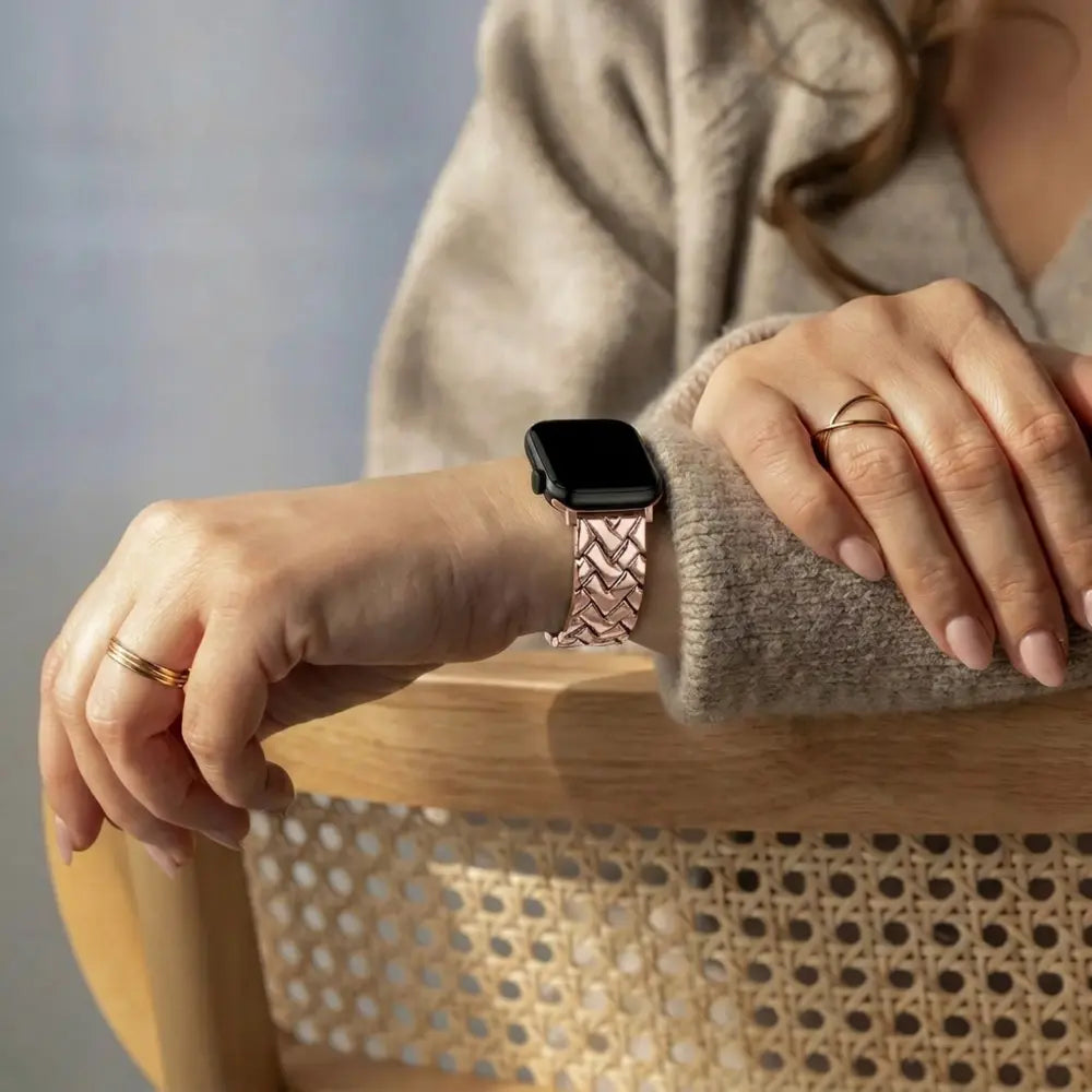 Bandz Apple Watch Metal Strap 'V-Type' (Starlight)