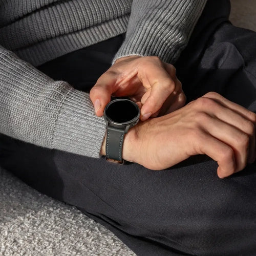 Bandz Garmin Forerunner 265 lederen band 'Deluxe' (zwart)