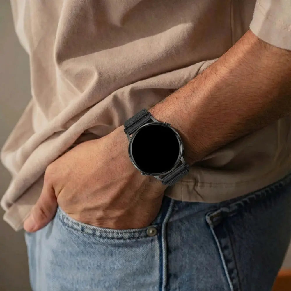 Bandz Garmin Vivomove 3 nylon band 'Wave' (zwart)