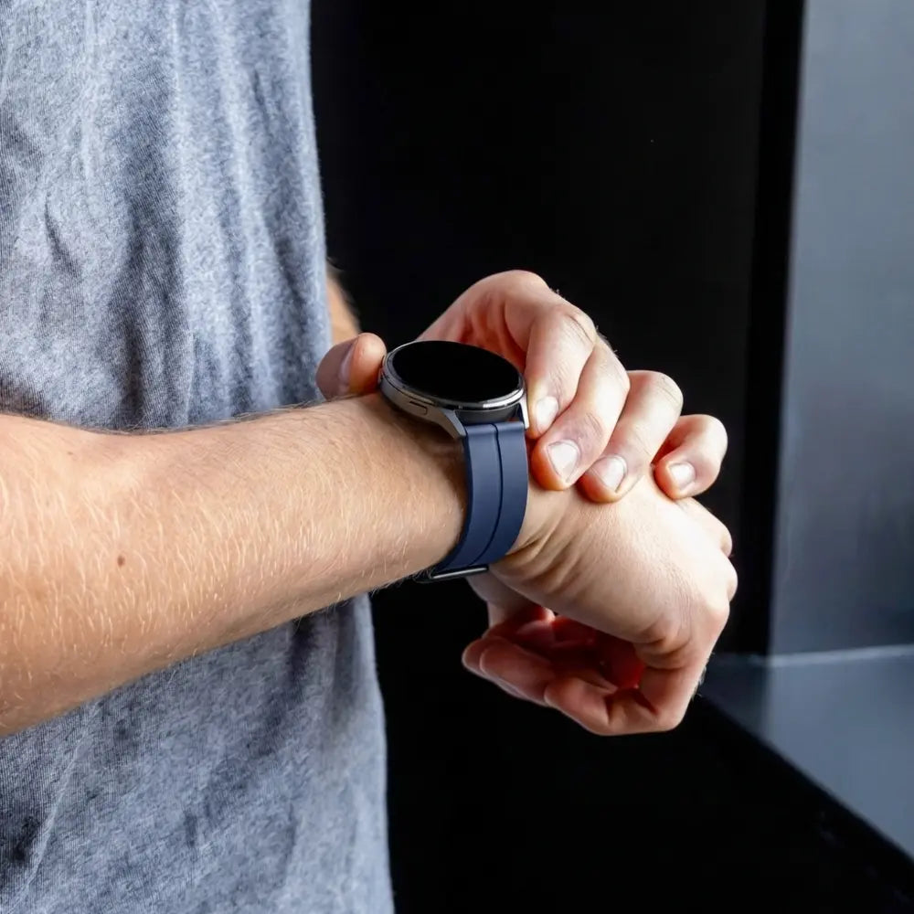 Bandz Garmin Vivoactive 3 siliconen band met D-buckle (donkerblauw)