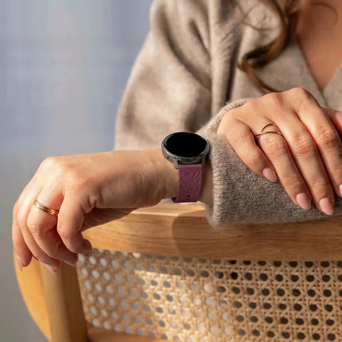 Bandz Garmin Vivoactive 3 siliconen band 'Leopard' (wijnrood)