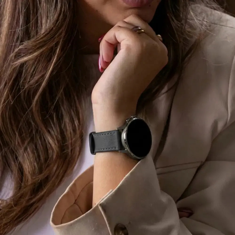 Bandz Garmin Approach S42 Leather Strap 'Hybrid' (Black)